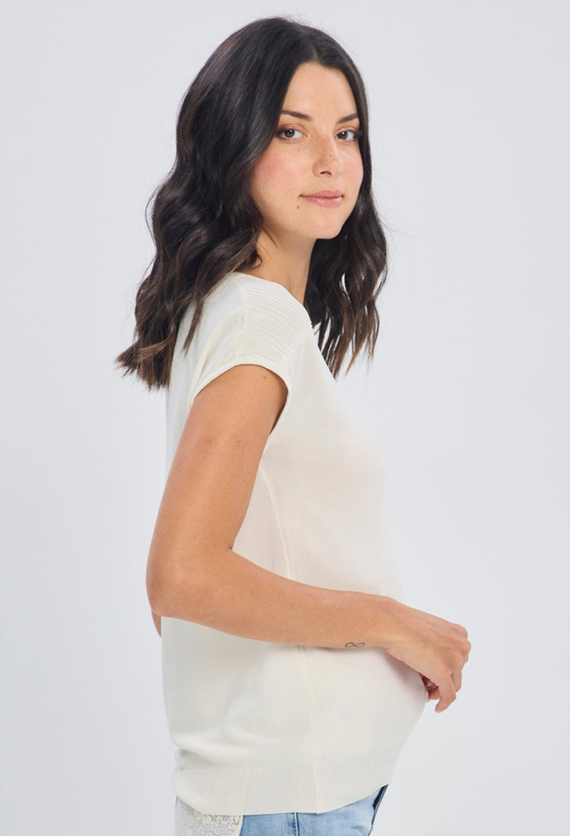 Blusa Acanalada con Encaje NEW