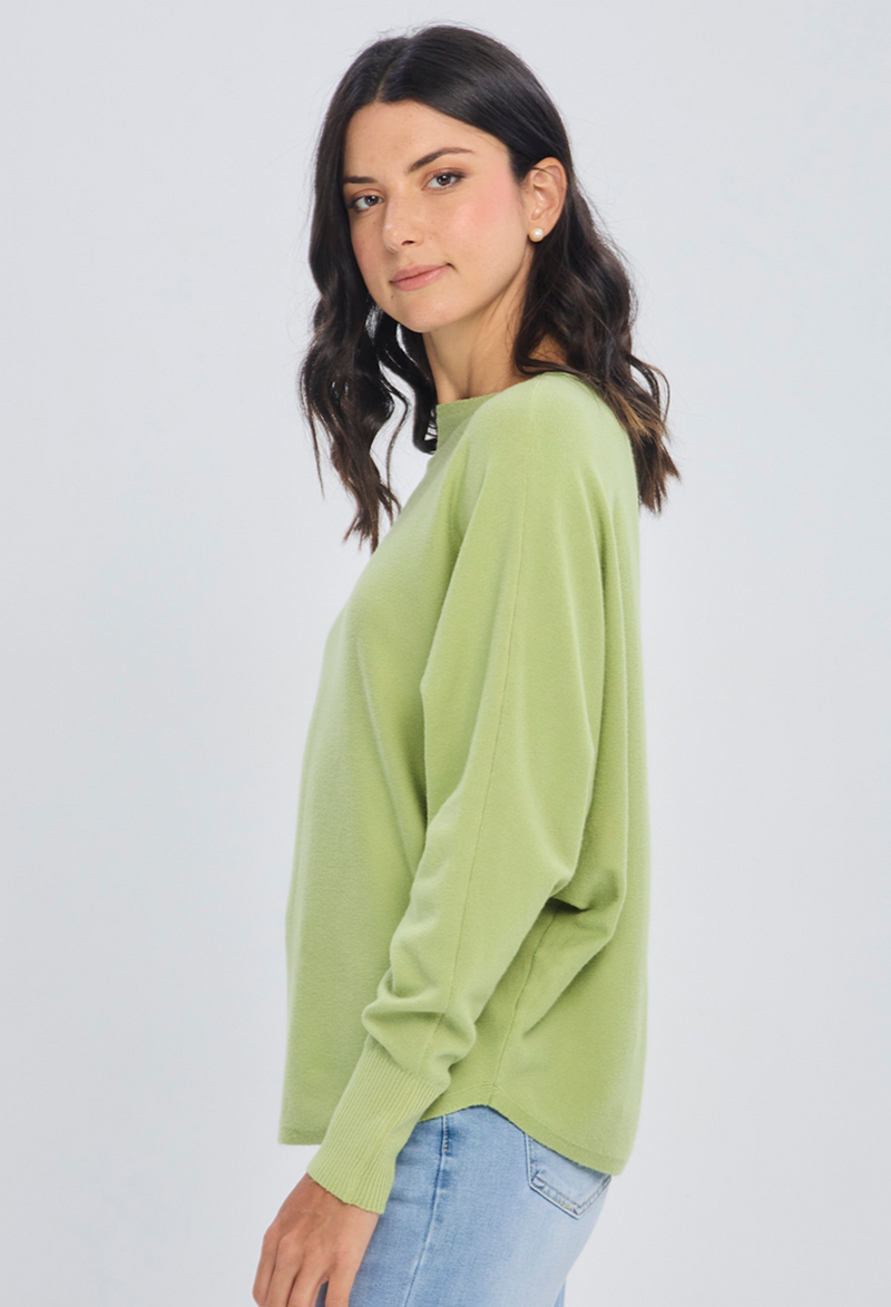 Blusa tejida verde textura punto en viscosa y poliamida para mujer - vista 2