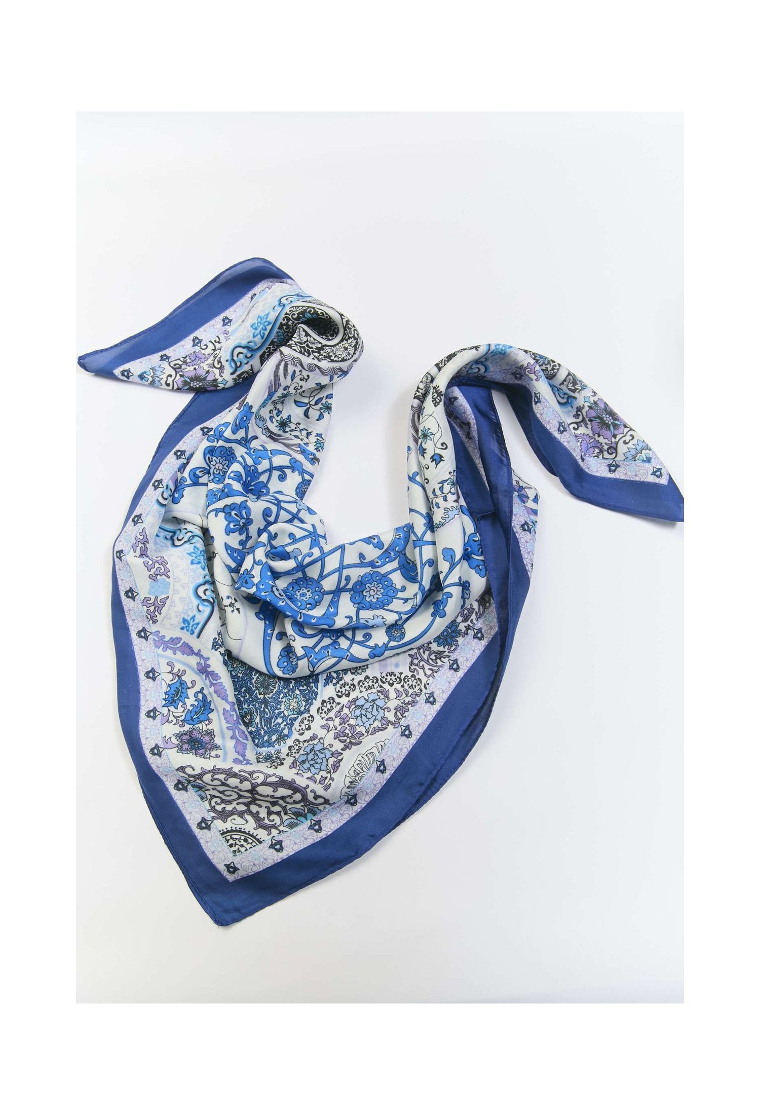 Pañoleta multiuso azul con estampado clásico - vista 2