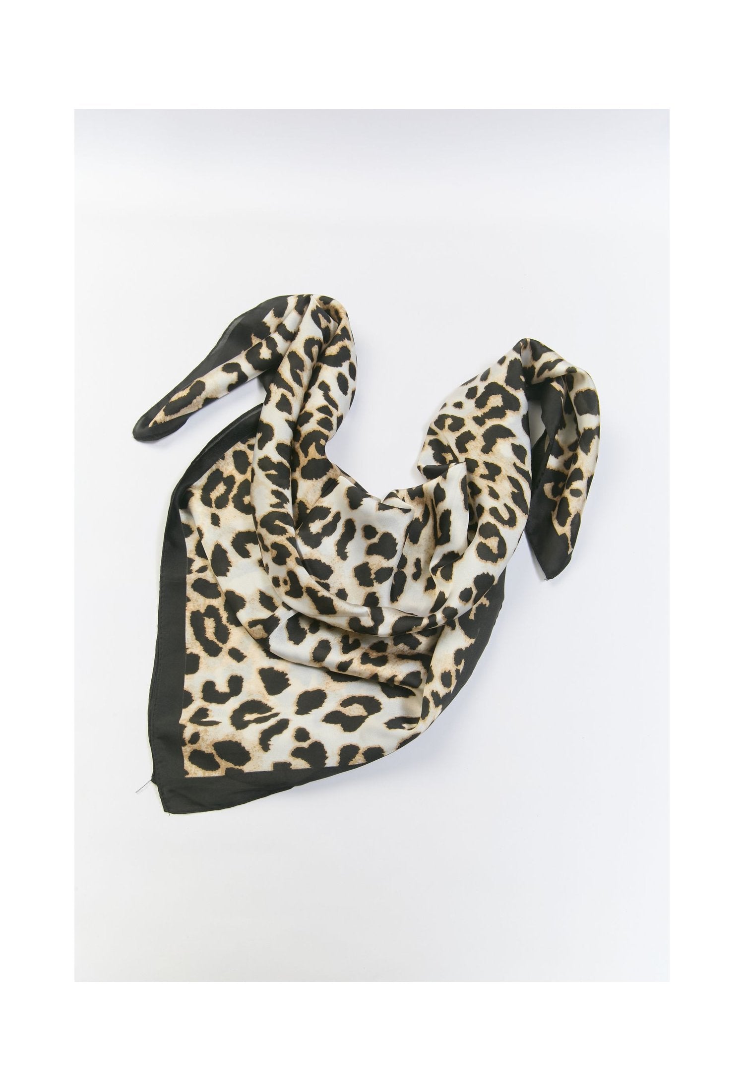 Pañoleta multiuso beige con acentos negros