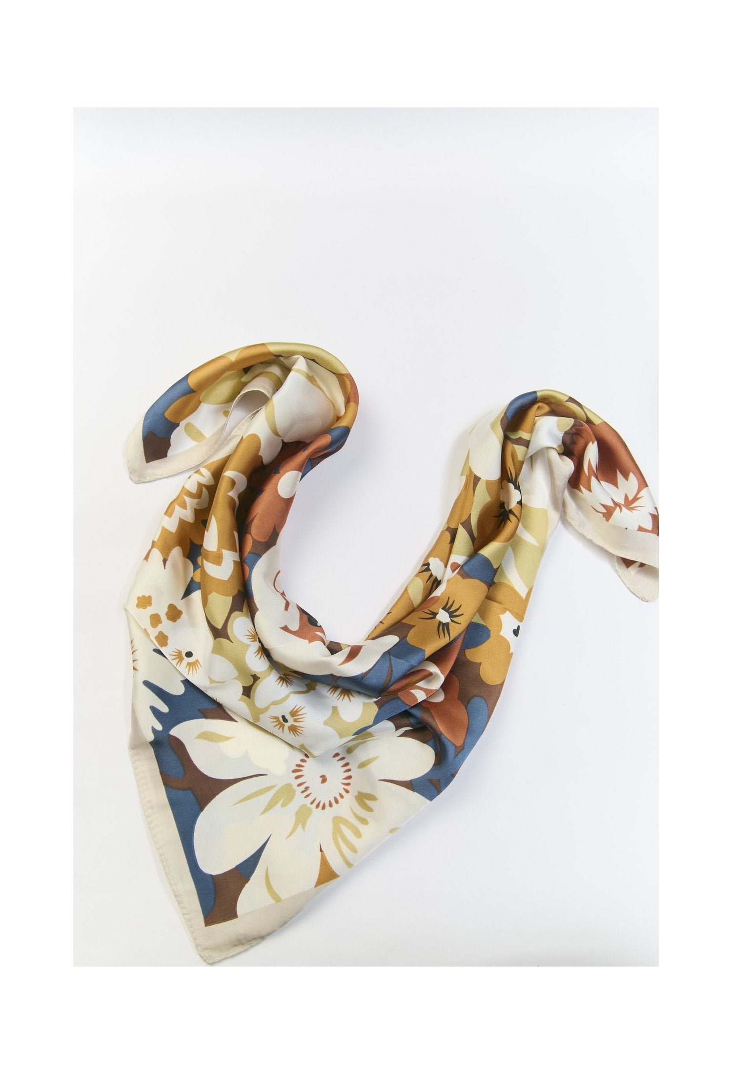 Pañoleta multiuso beige neutra con estampado