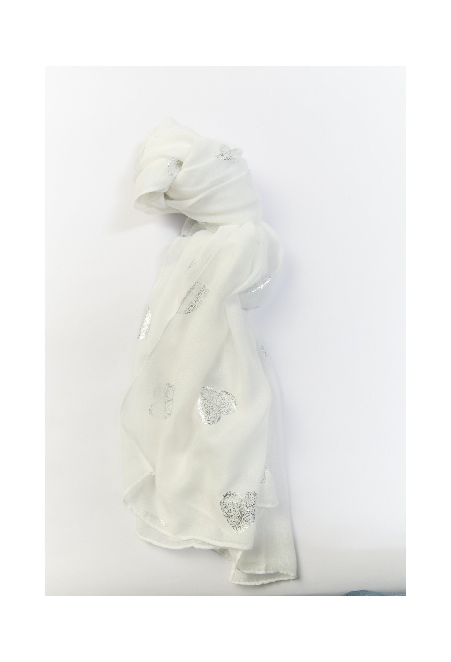 Chalina larga blanca de textura suave
