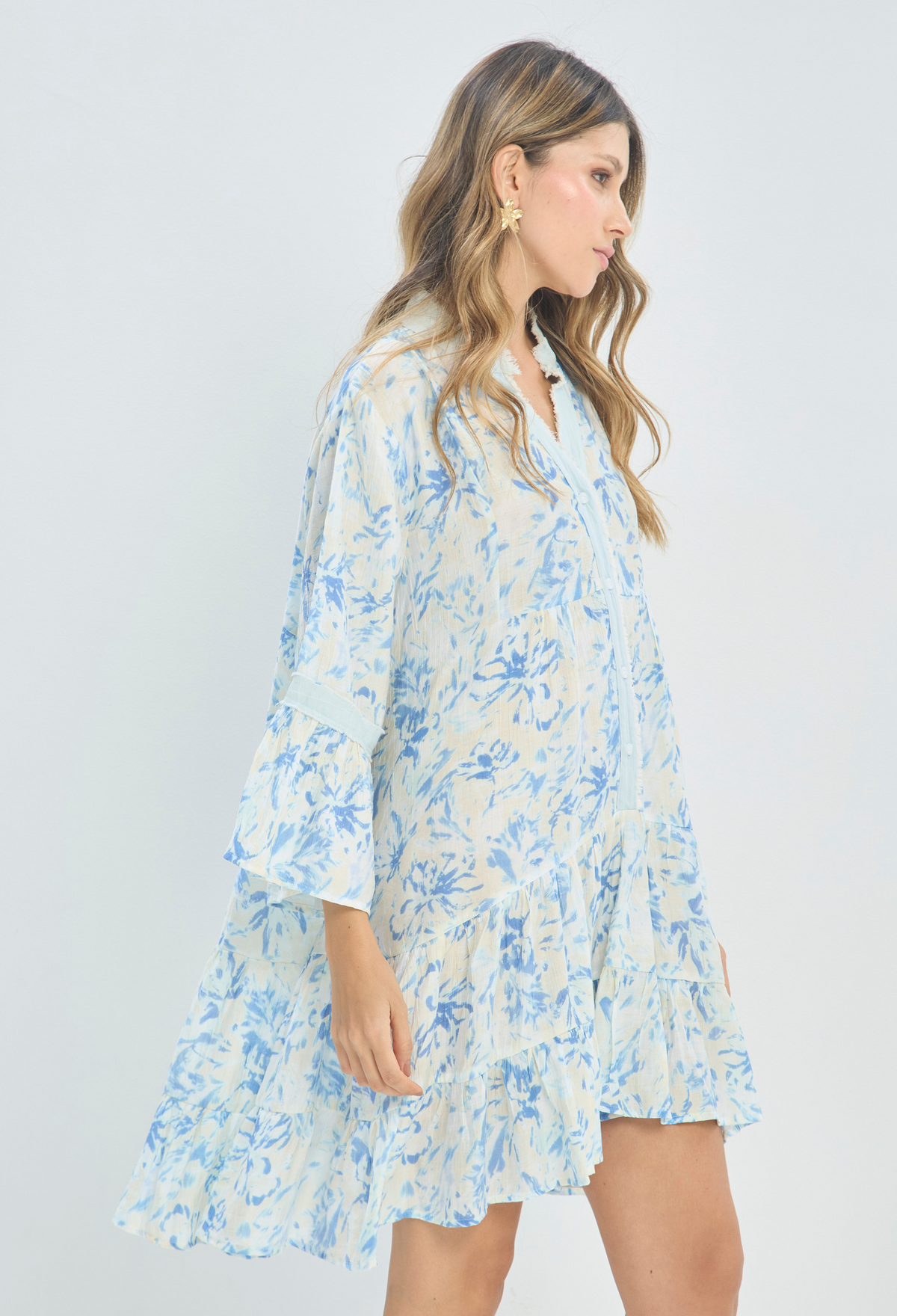Vestido Corto Estampado Azul BYBLA - vista 3