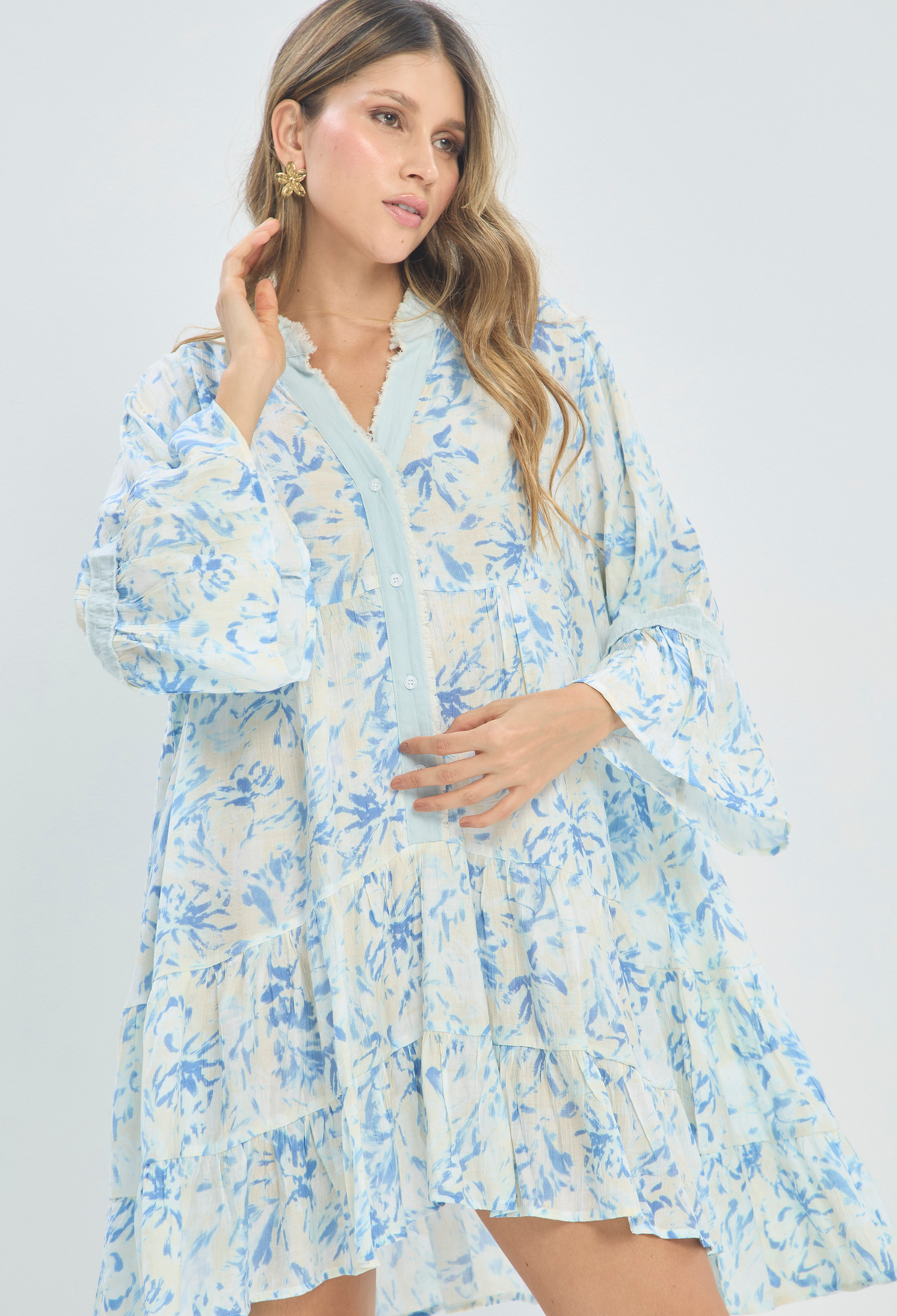 Vestido Corto Estampado Azul BYBLA - vista 5