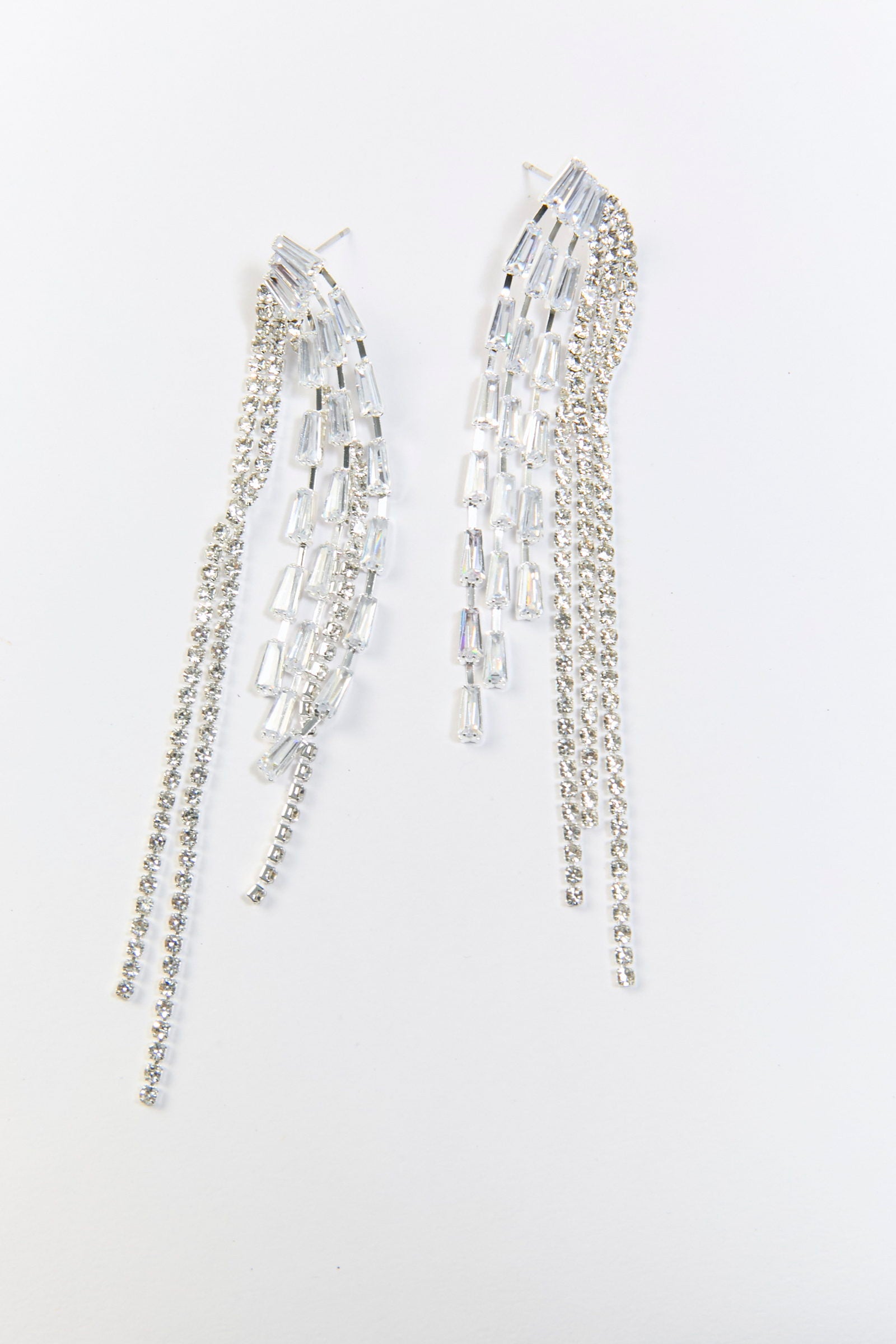 Aretes Borla Circón Plateados BYBLA - vista 2