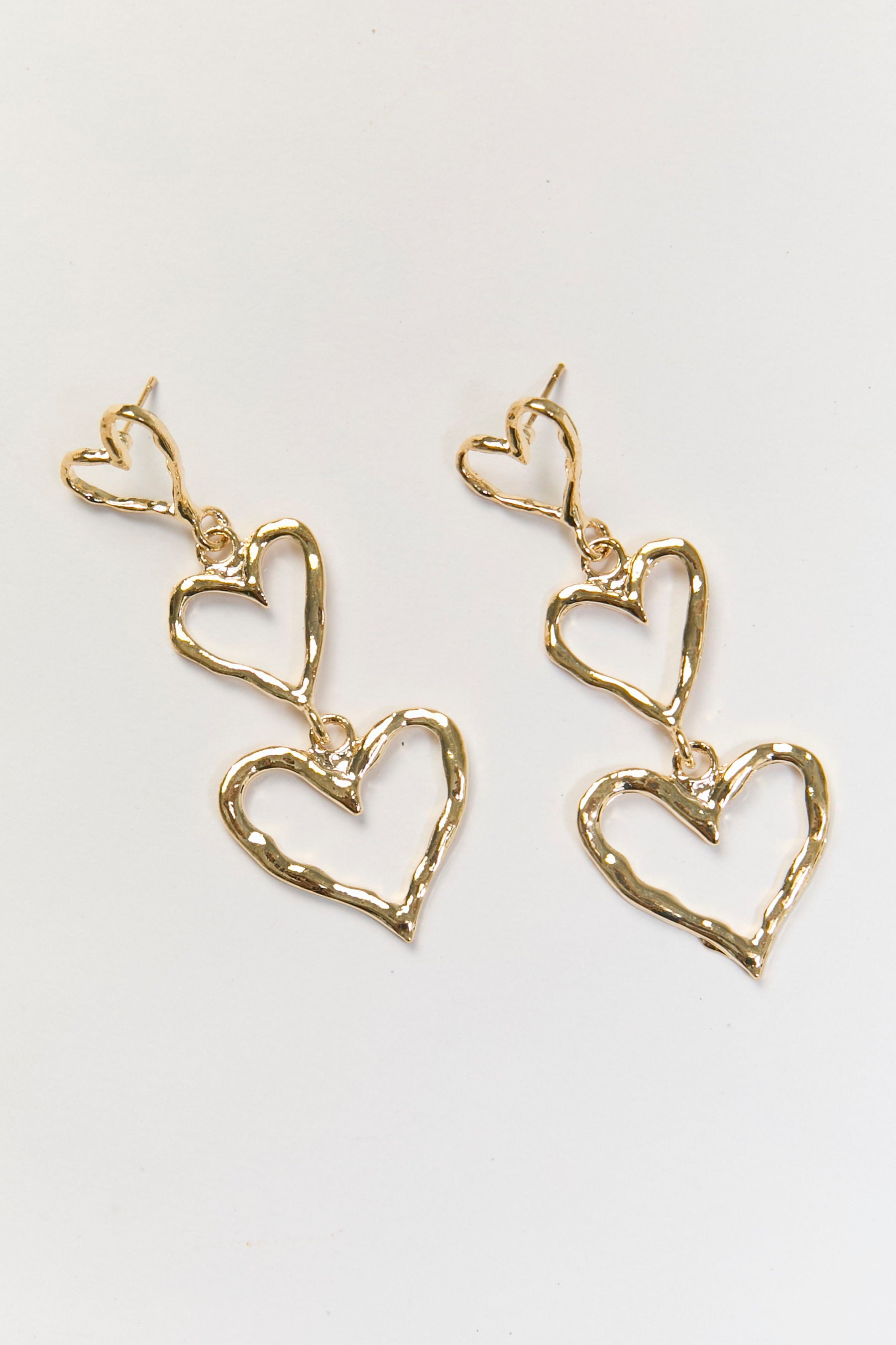Aretes Colgantes Flor Metálica Dorados BYBLA - vista 2