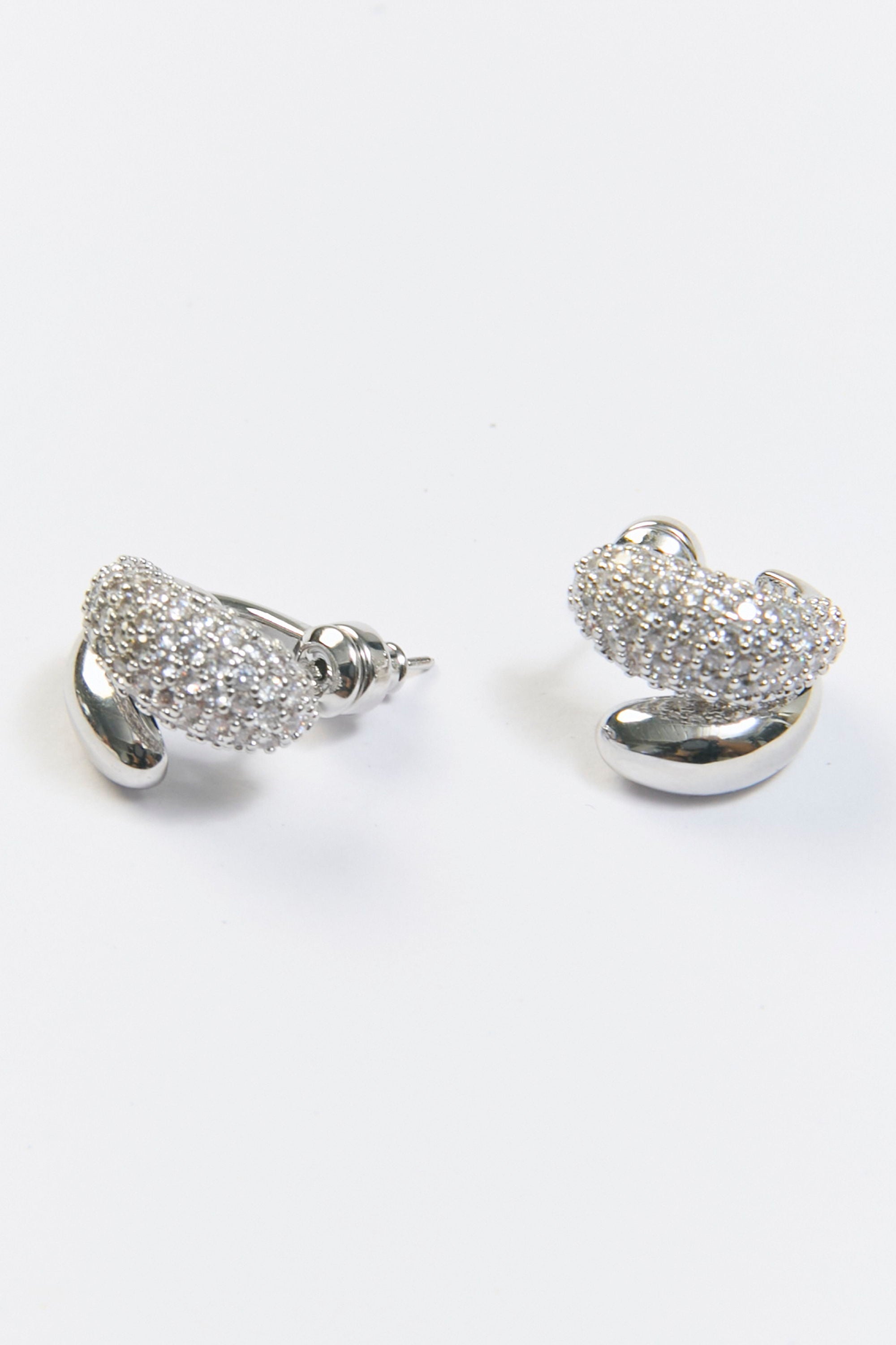 Aretes argolla domo pavé plateados BYBLA