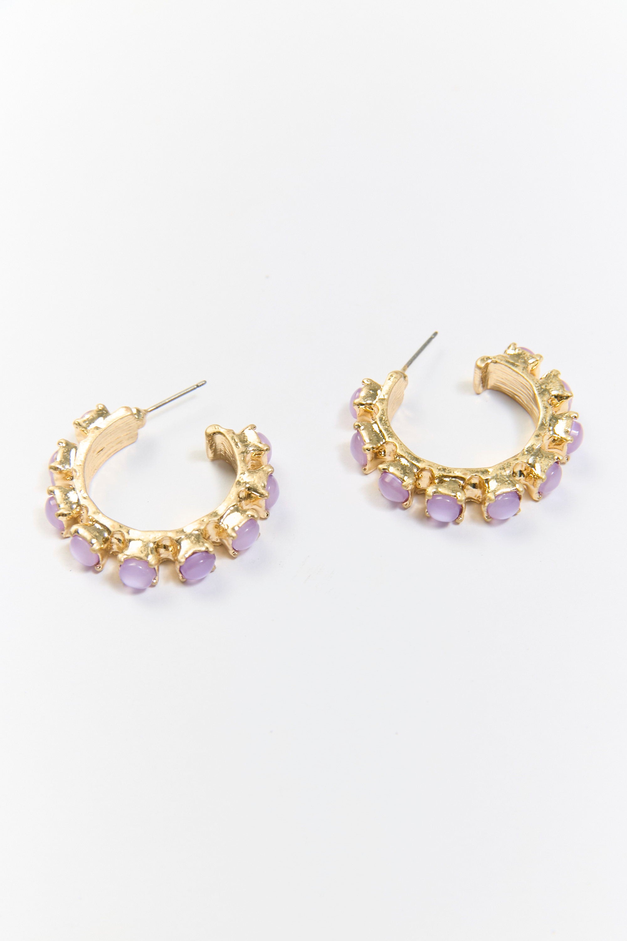 Aretes Argolla Piedra Textura Dorados BYBLA