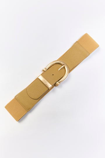 Cinturón Caqui Hebilla Oro