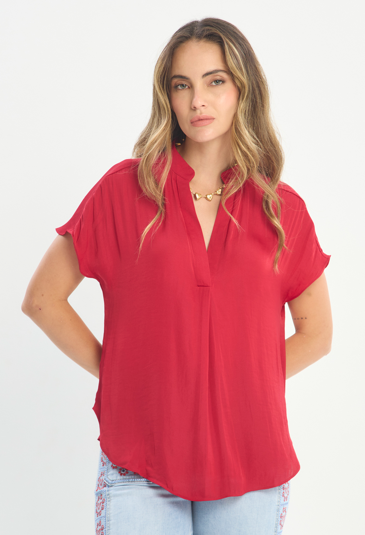 Blusa Mao Viscosa Manga Corta NEW