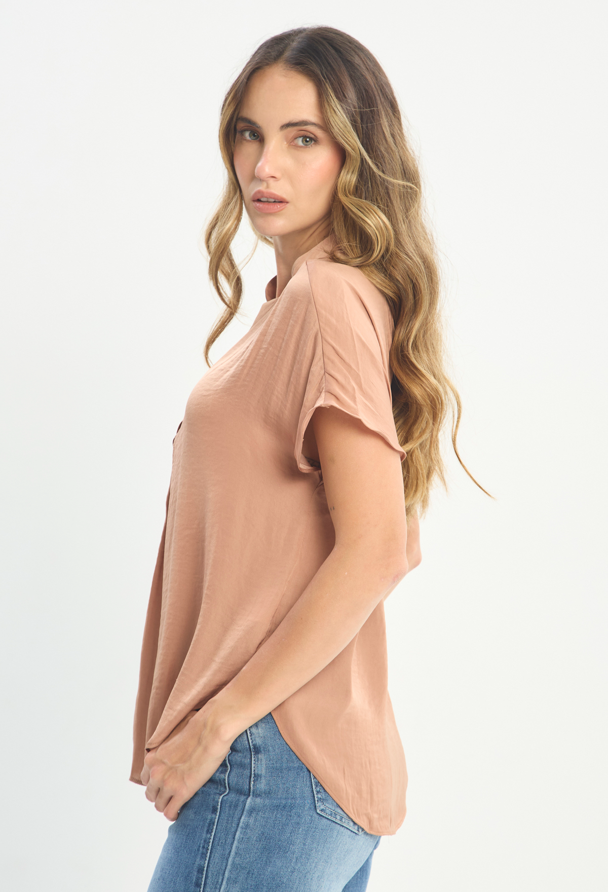 Blusa Mao Viscosa Manga Corta NEW