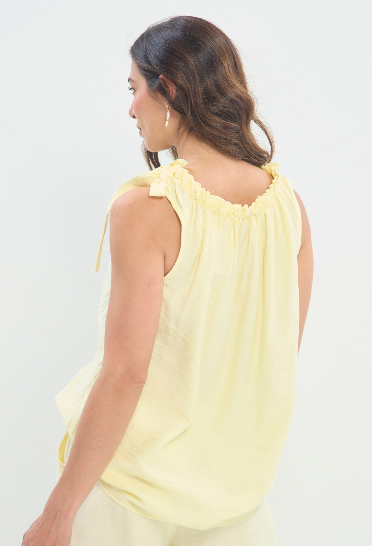 Blusa Cuello Fruncido Lazo NEW