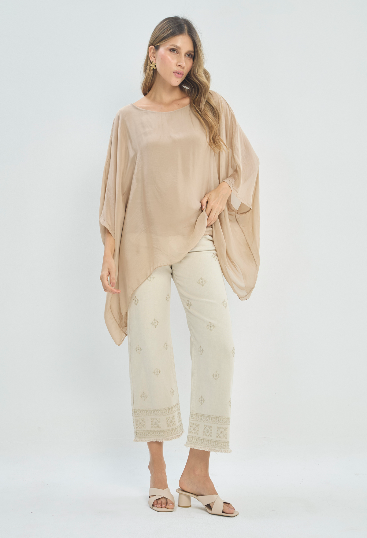 Pantalón en Dril Crudo Bordado BYBLA