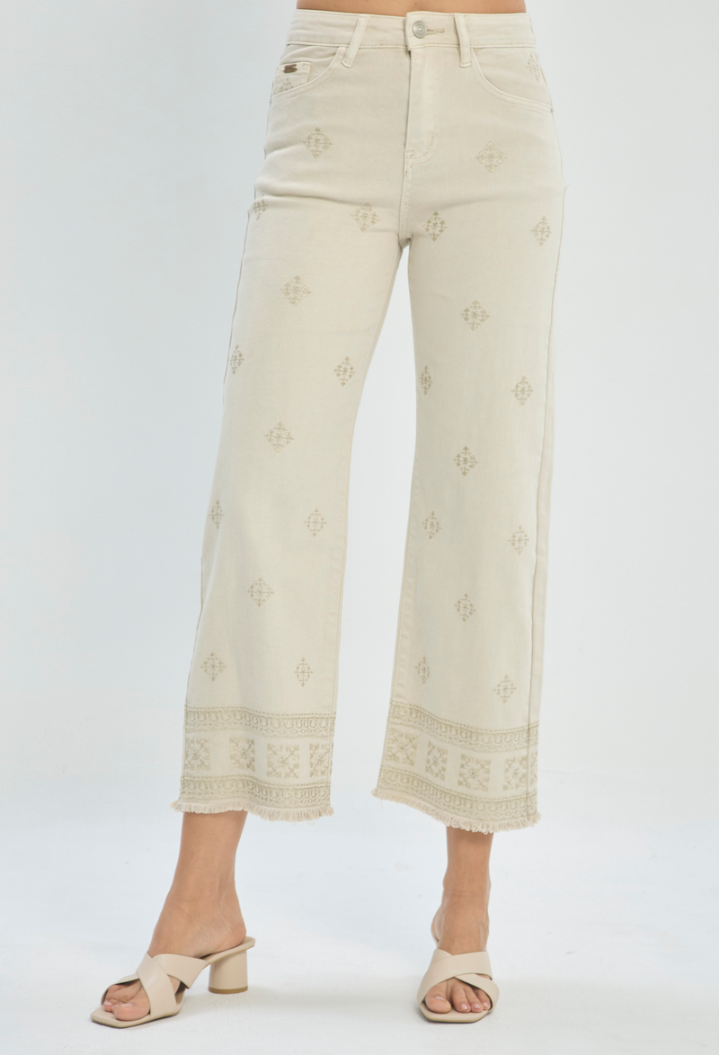 Pantalón en Dril Crudo Bordado BYBLA - vista 2