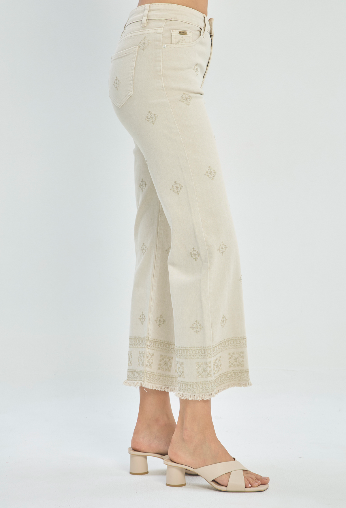 Pantalón en Dril Crudo Bordado BYBLA - vista 3