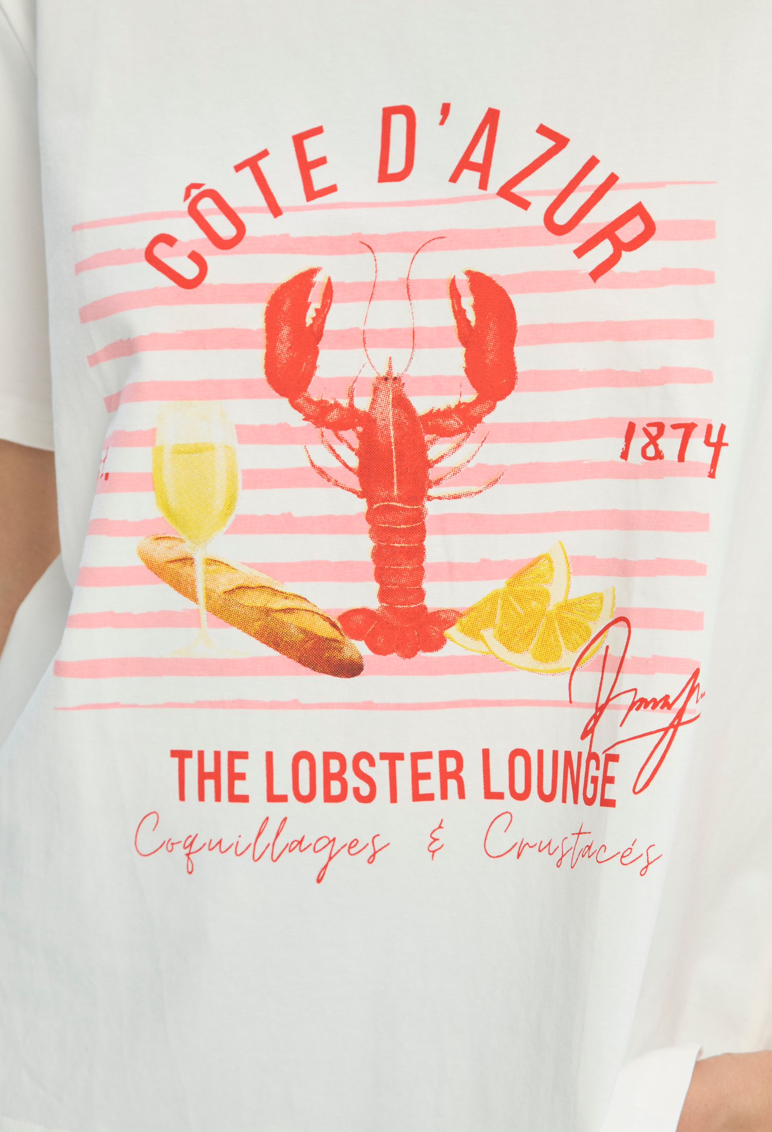 Camiseta Blanca Estampado Côte d'Azur BYBLA - vista 4