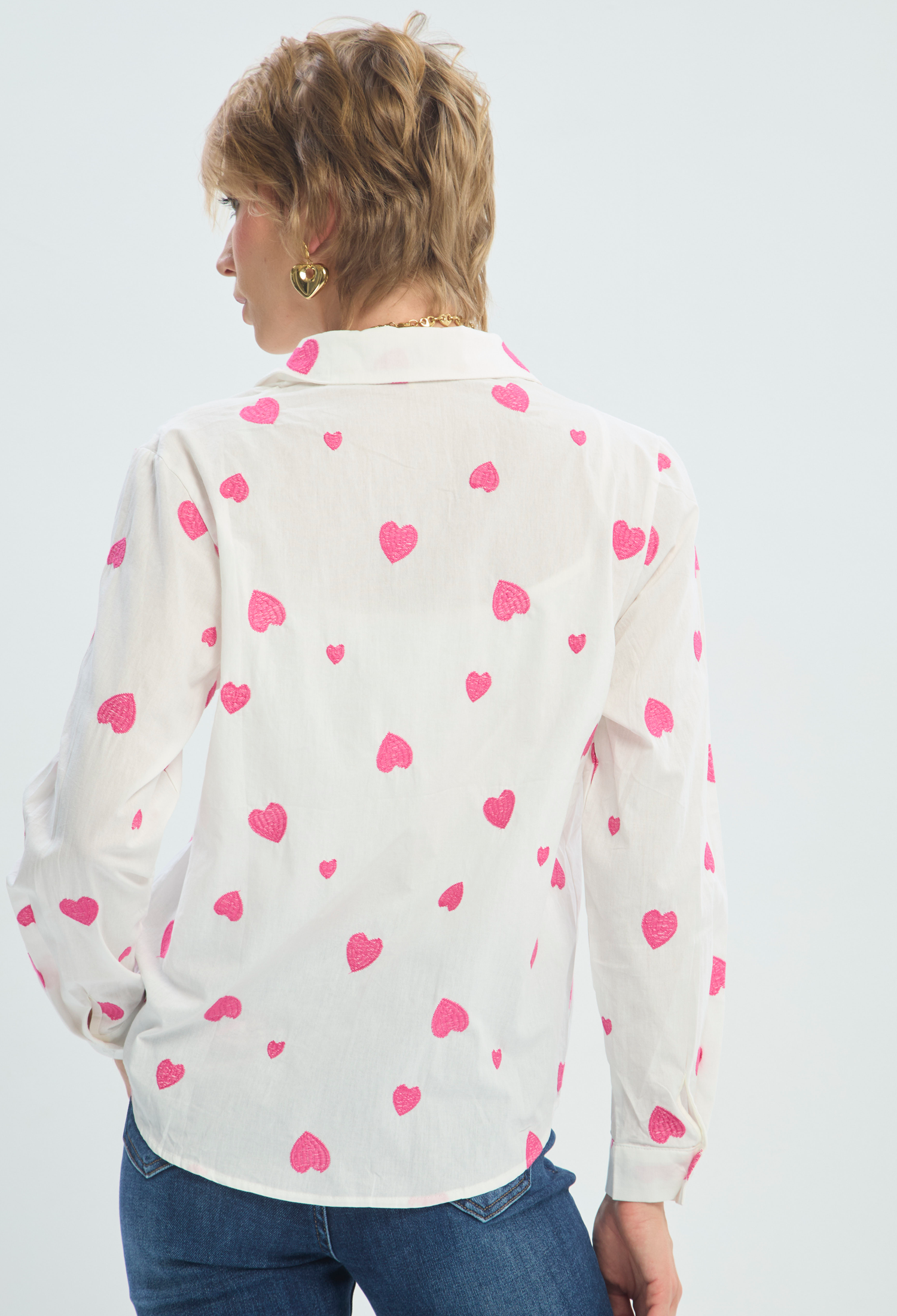 Blusa Manga Larga Blanca Corazones BYBLA - vista 3