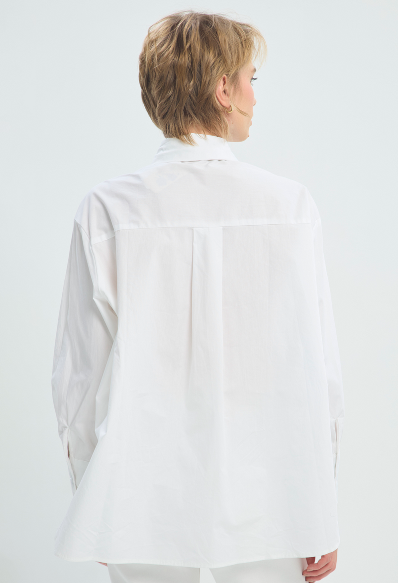 Blusa Manga Larga Blanca Botones Estrella BYBLA - vista 2