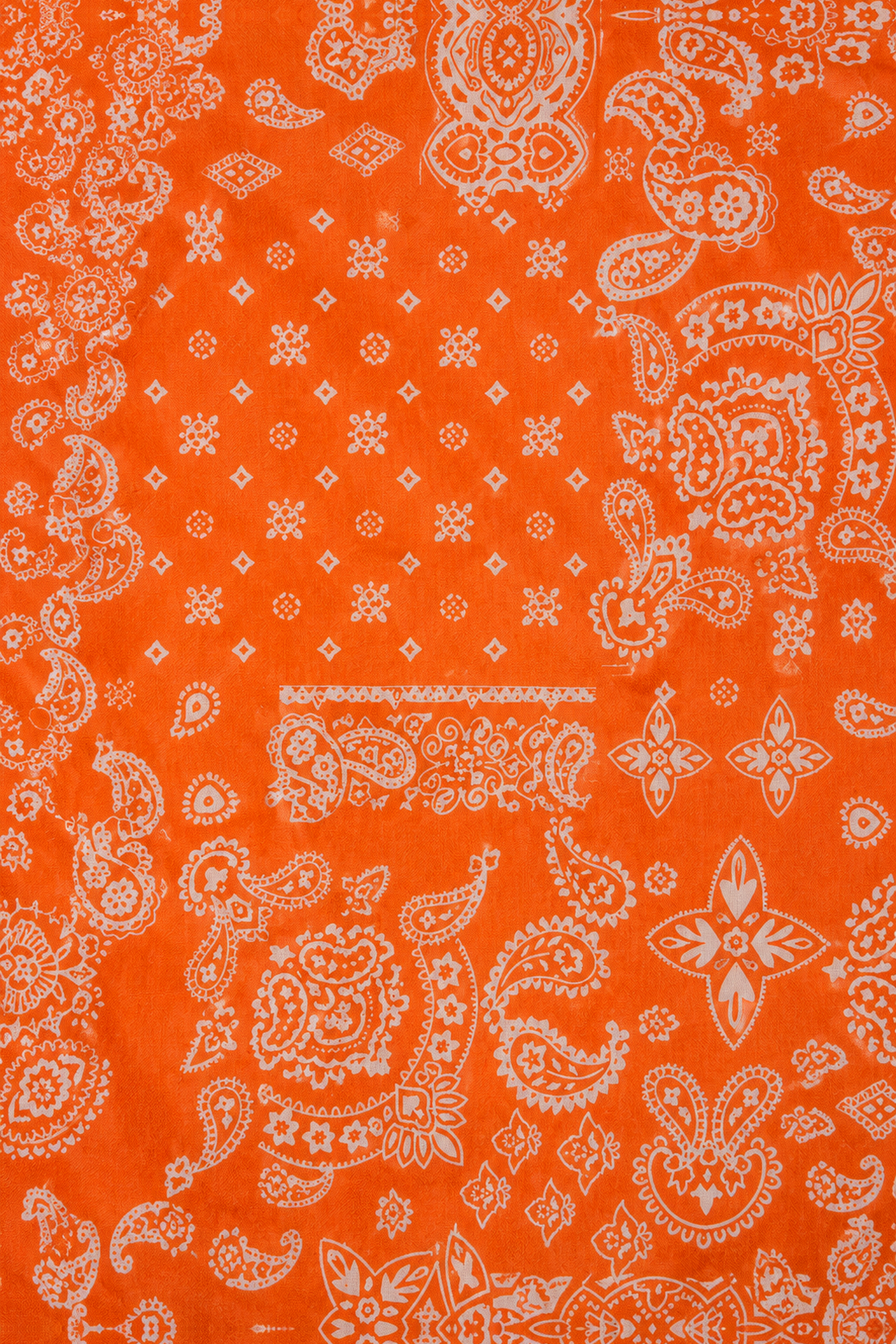 Pañoleta de algodón con estampado paisley tono sobre tono - Naranjas