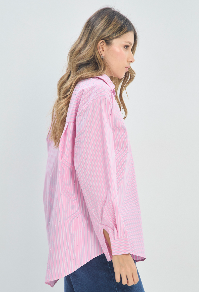 Blusa Manga Larga Rayas con Brillos BYBLA - vista 2