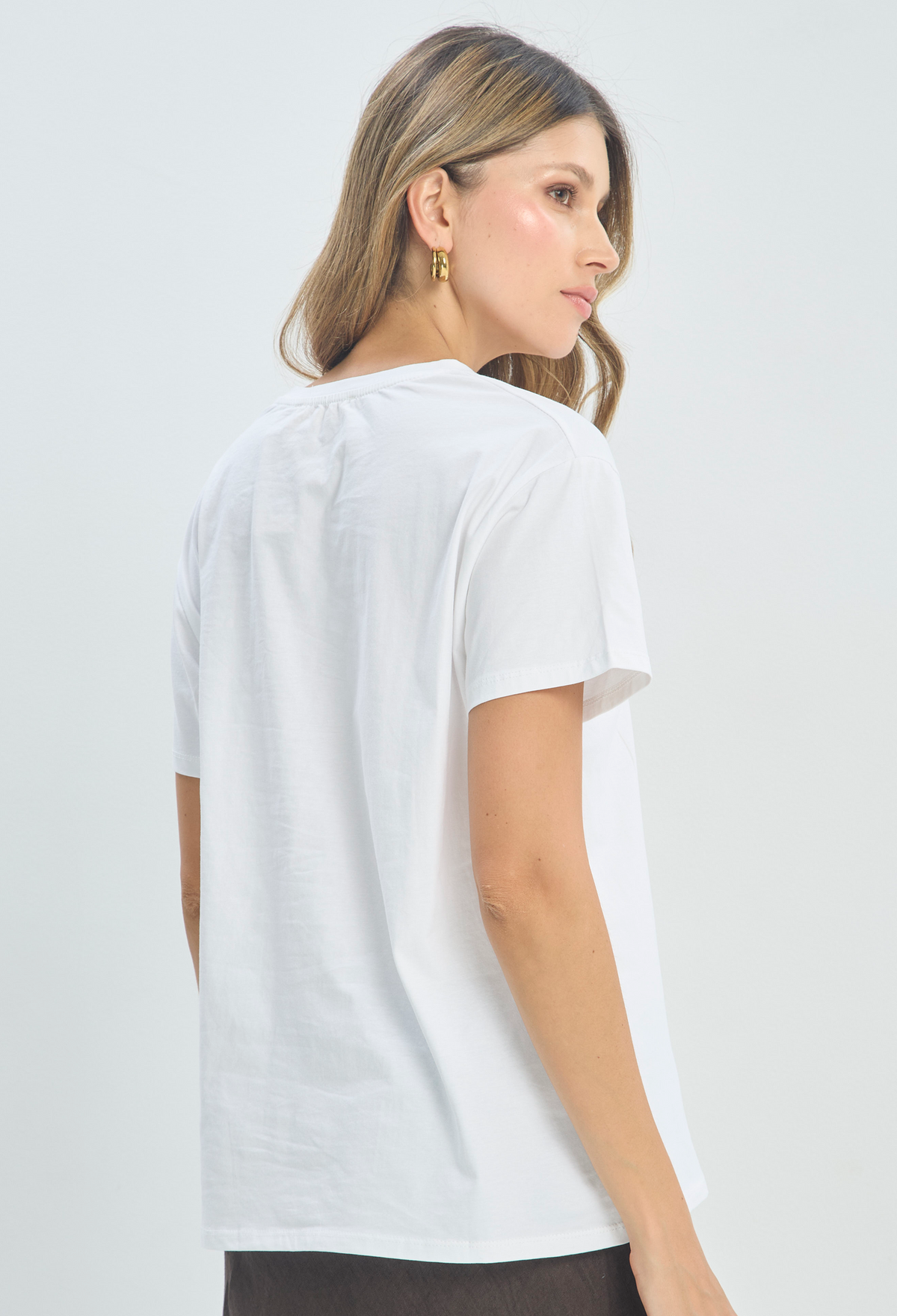 Camiseta Hojas de Lentejuelas Blanca BYBLA - vista 3