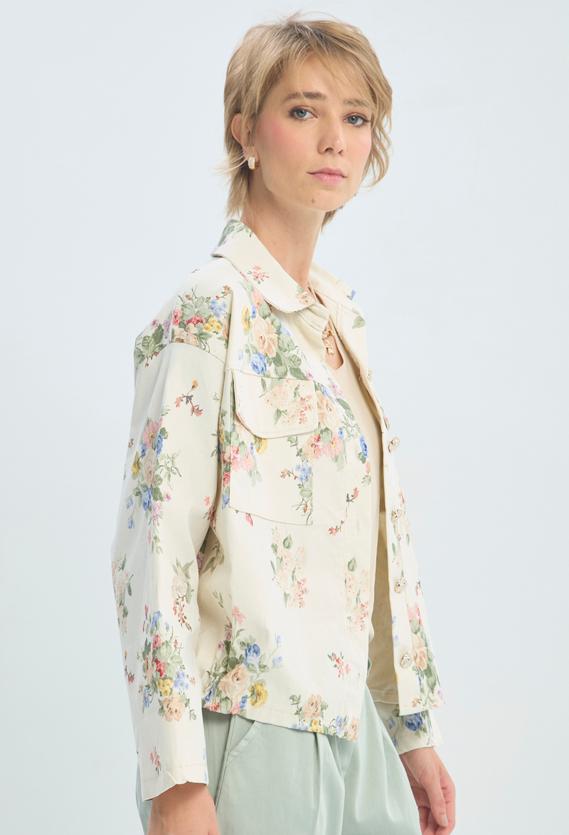 Chaqueta Beige Estampado Floral BYBLA - vista 2