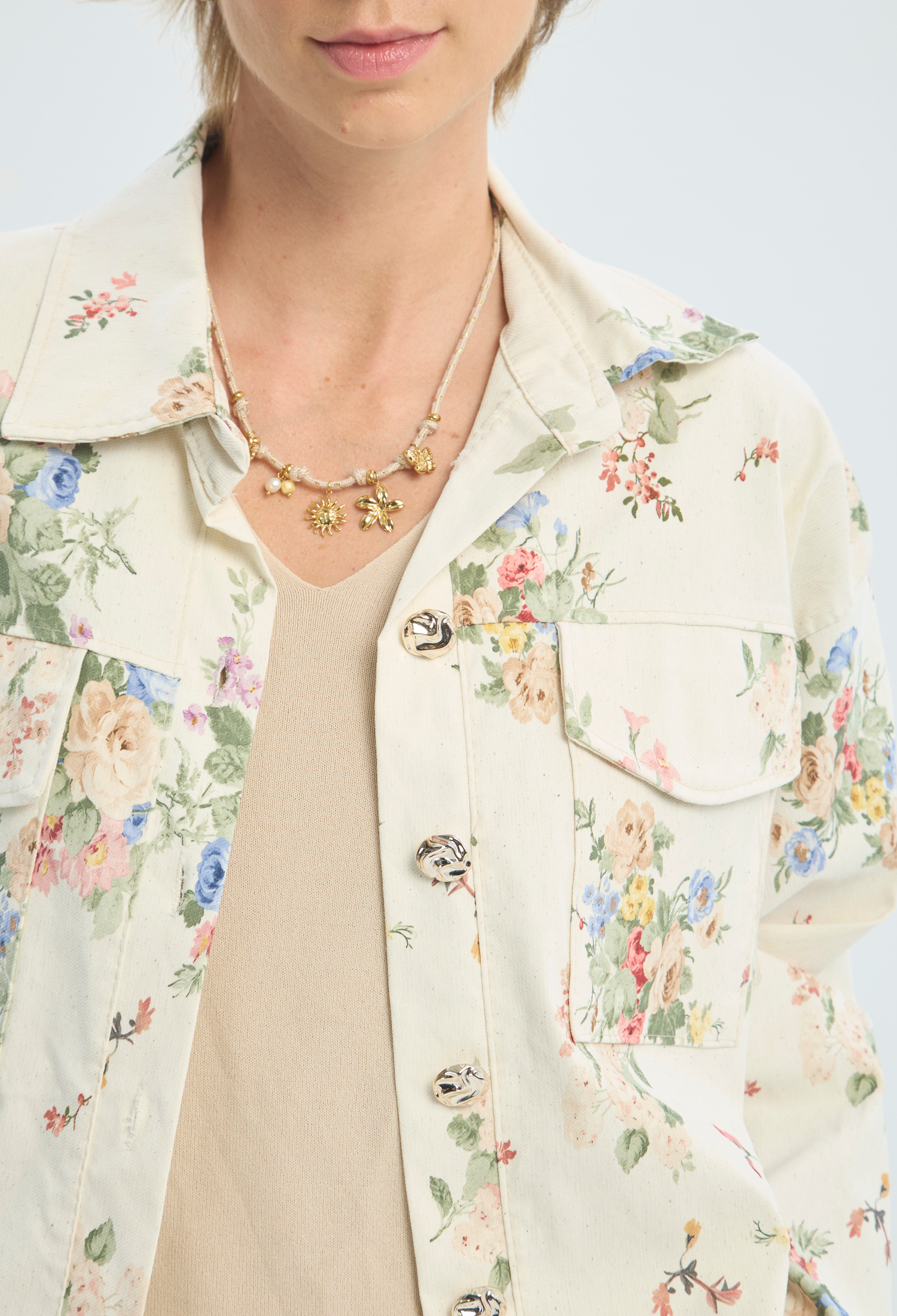Chaqueta Beige Estampado Floral BYBLA - vista 6