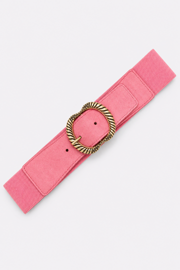 Cinturón Rosa Hebilla Vintage Dorada