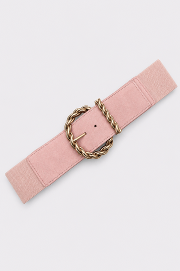 Cinturón Rosa Hebilla Trenzada