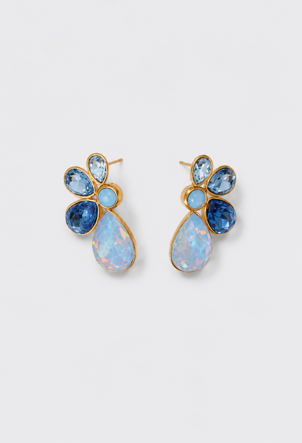 Aretes de cristales azules con gota opalescente BYBLA