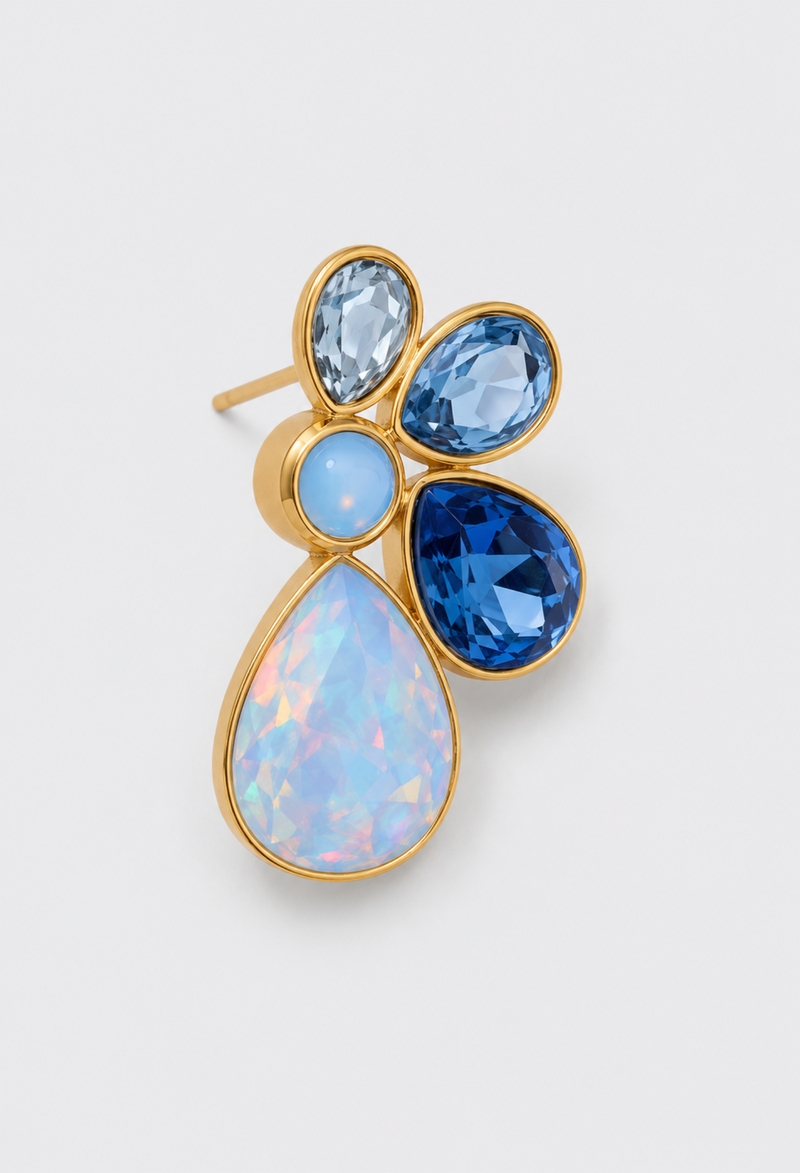 Aretes de cristales azules con gota opalescente BYBLA - vista 2