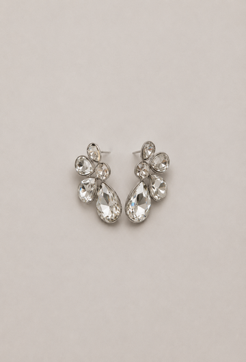 Aretes Racimo de Cristales Transparentes