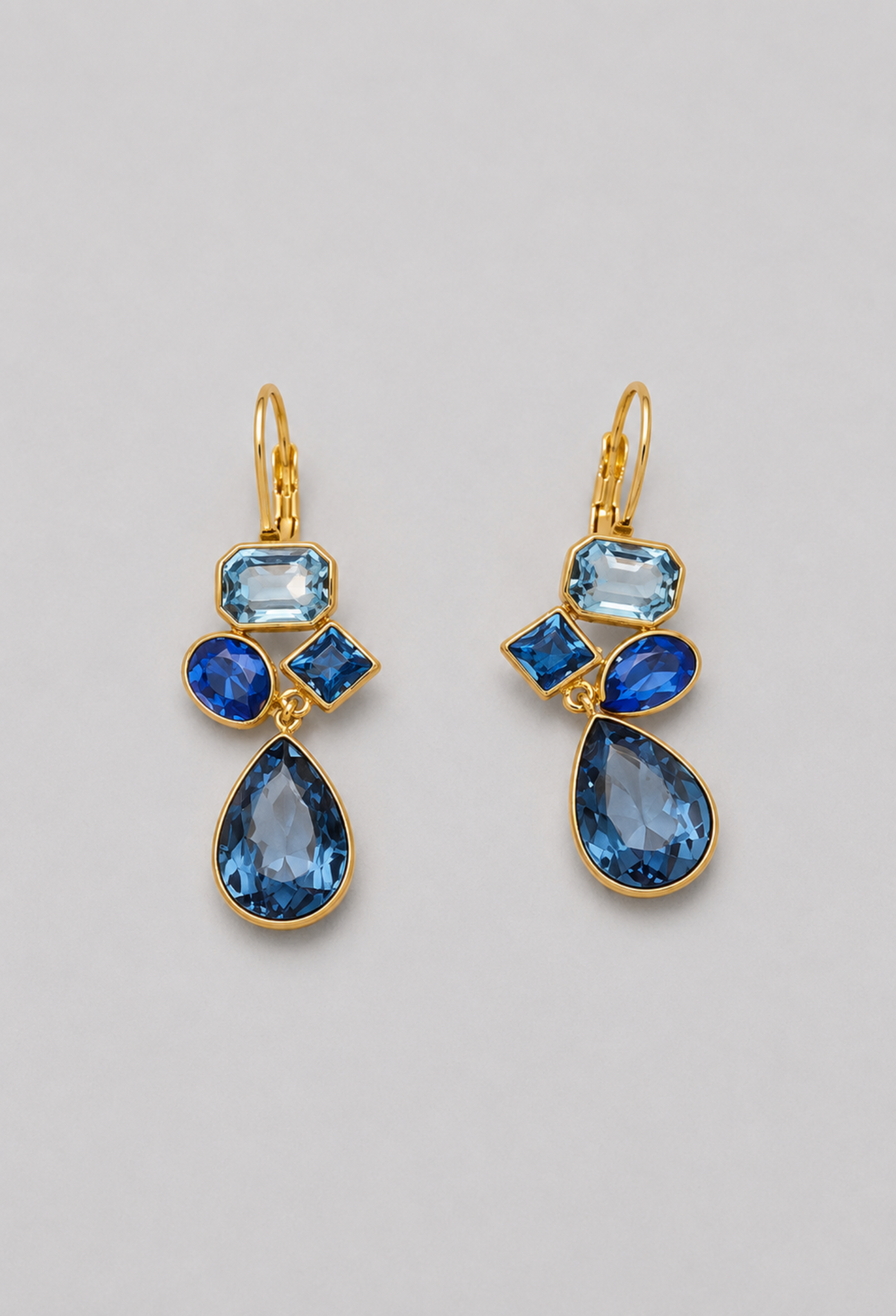 Aretes Mosaico de Cristales Azules BYBLA
