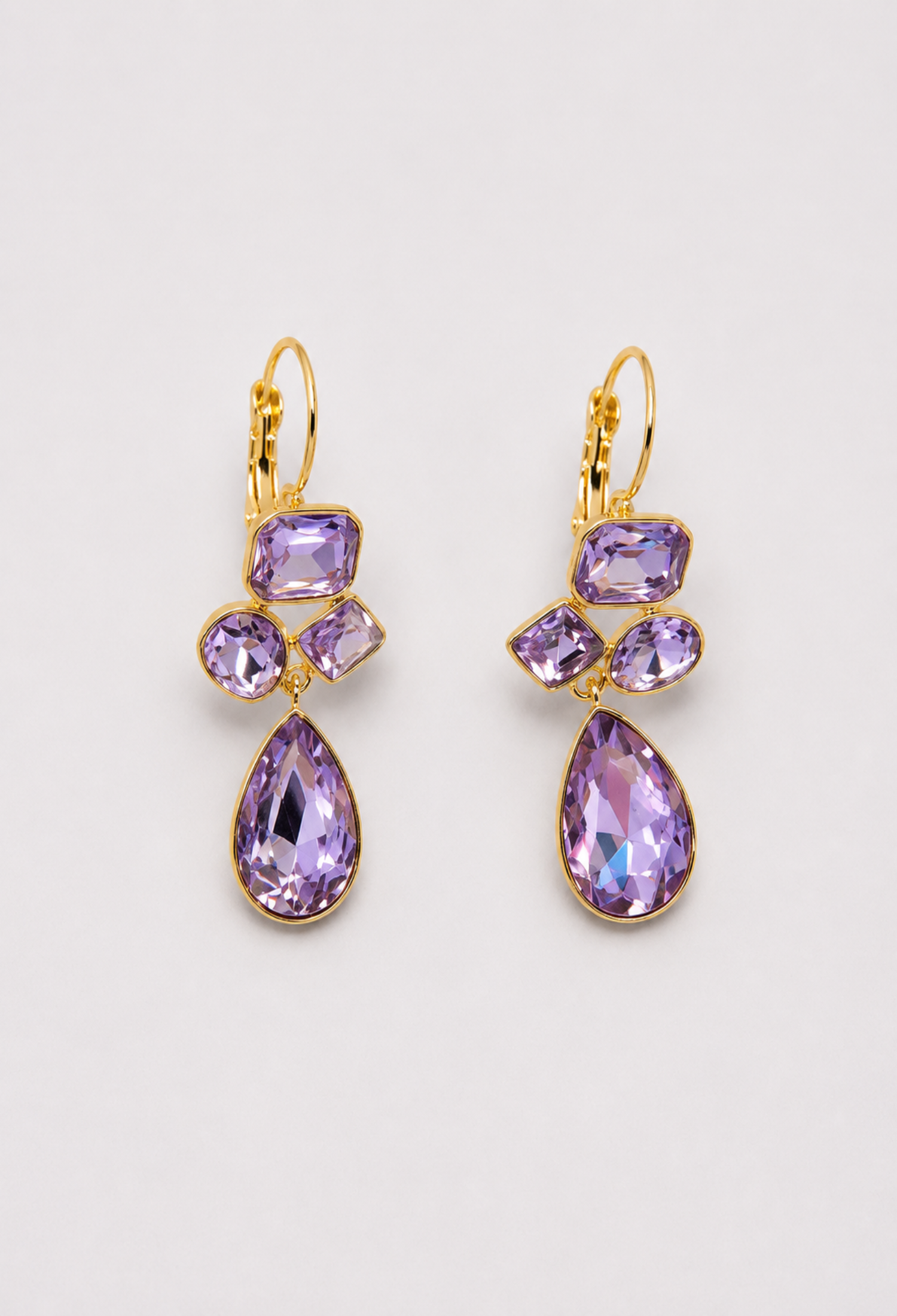Aretes Mosaico de Cristales Lila BYBLA
