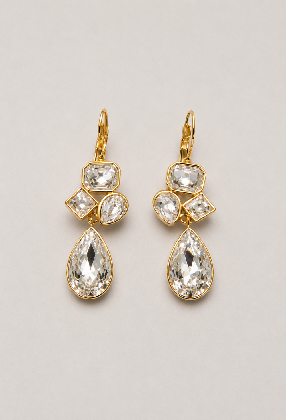 Aretes Mosaico de Cristales Transparentes BYBLA