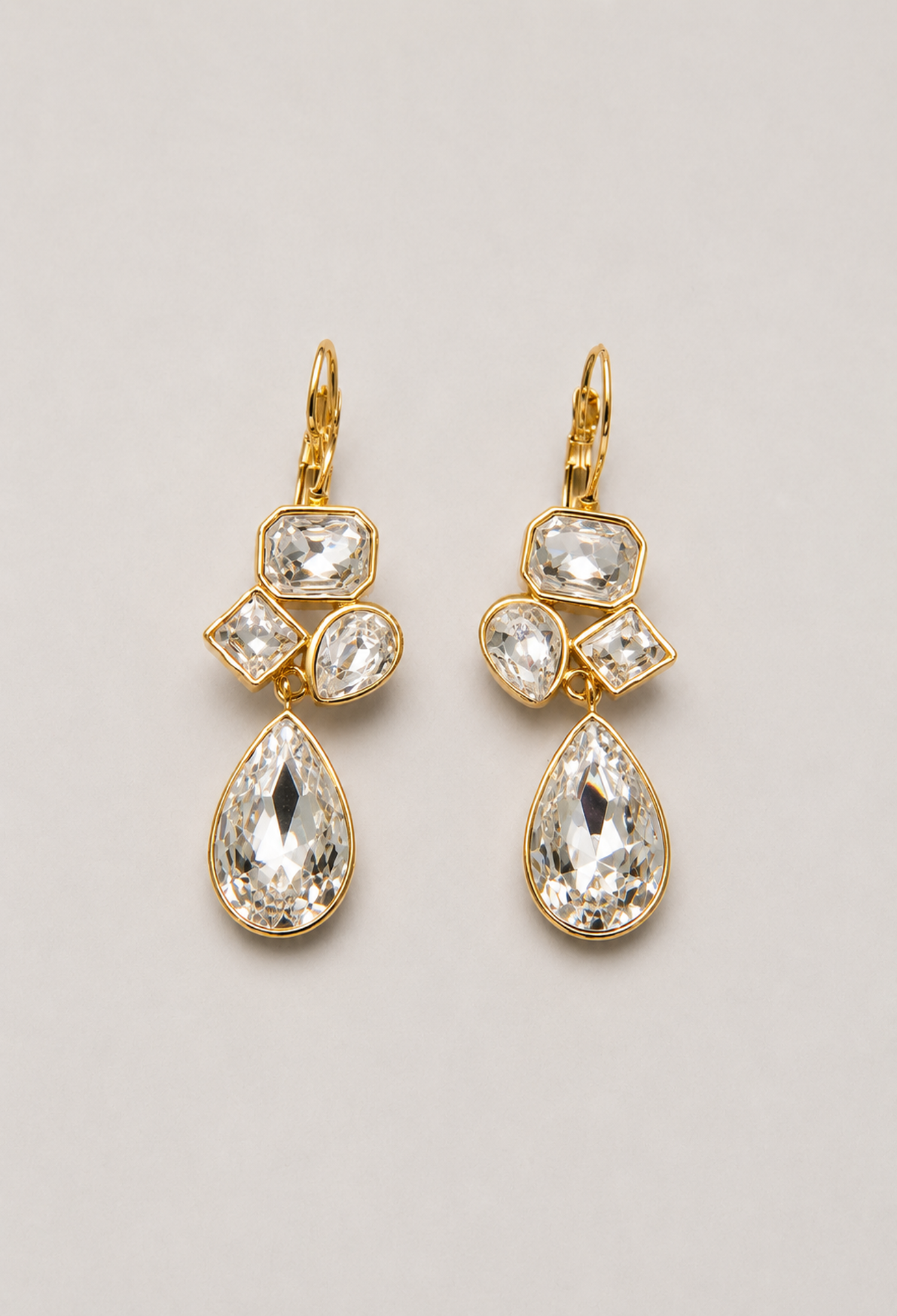 Aretes Mosaico de Cristales Transparentes BYBLA