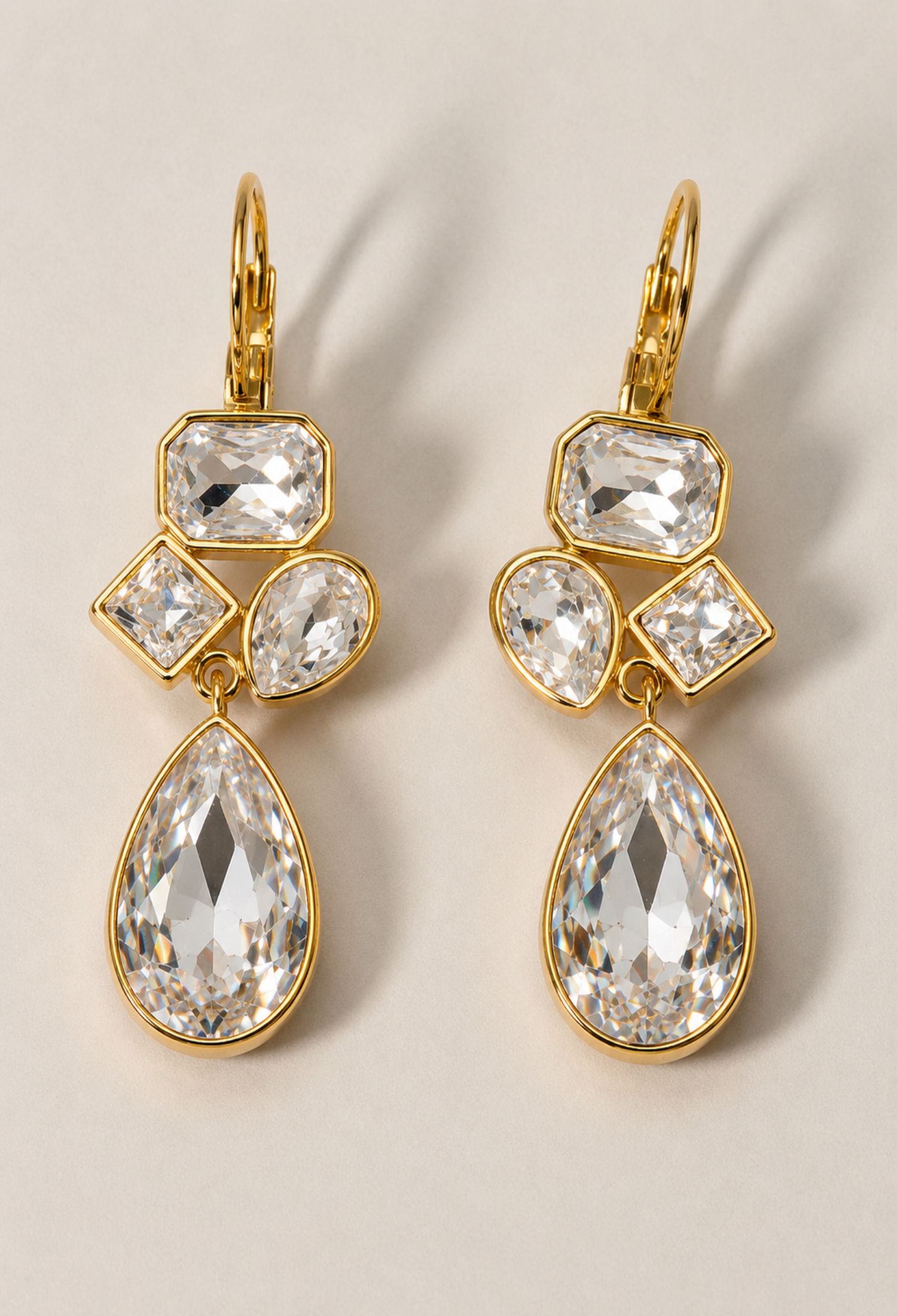 Aretes Mosaico de Cristales Transparentes BYBLA - vista 2