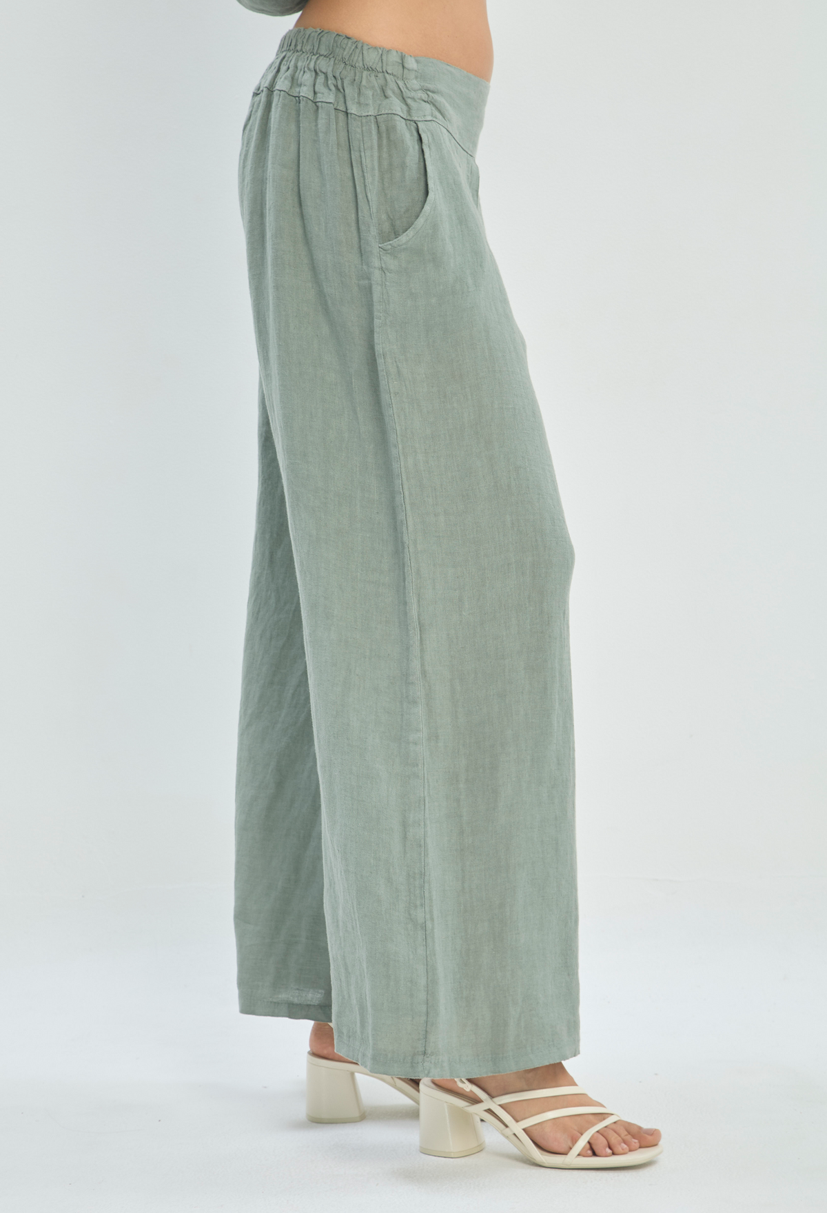 Pantalón Palazzo en Lino Salvia BYBLA - vista 3