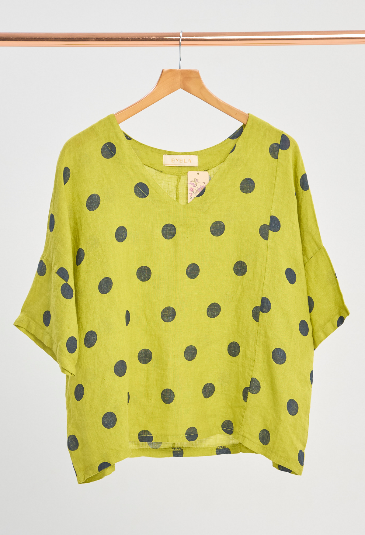 Blusa Lunares Verde Lima BYBLA