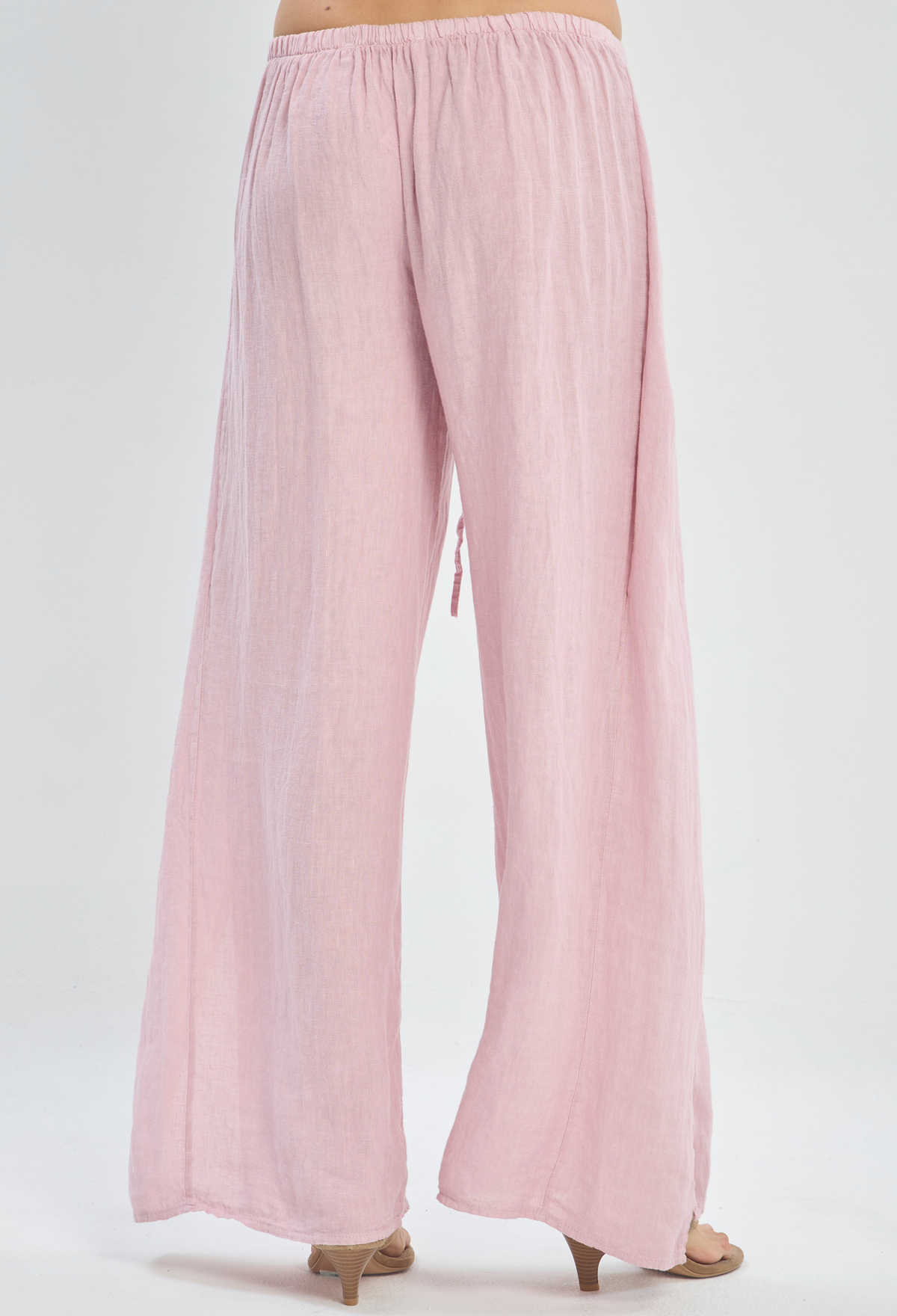 Pantalón en Lino Rosa Empolvado BYBLA - vista 4