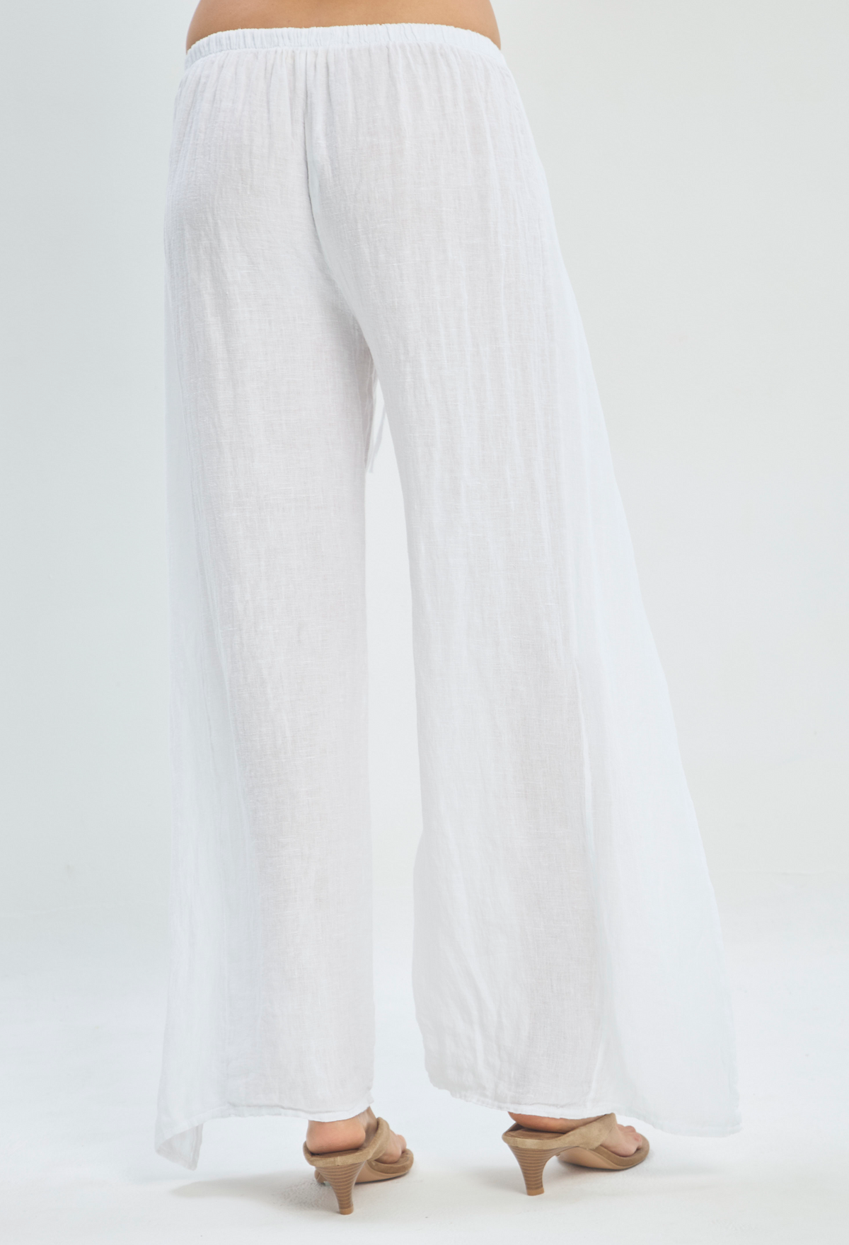 Pantalón en Lino Blanco con Aberturas BYBLA - vista 4