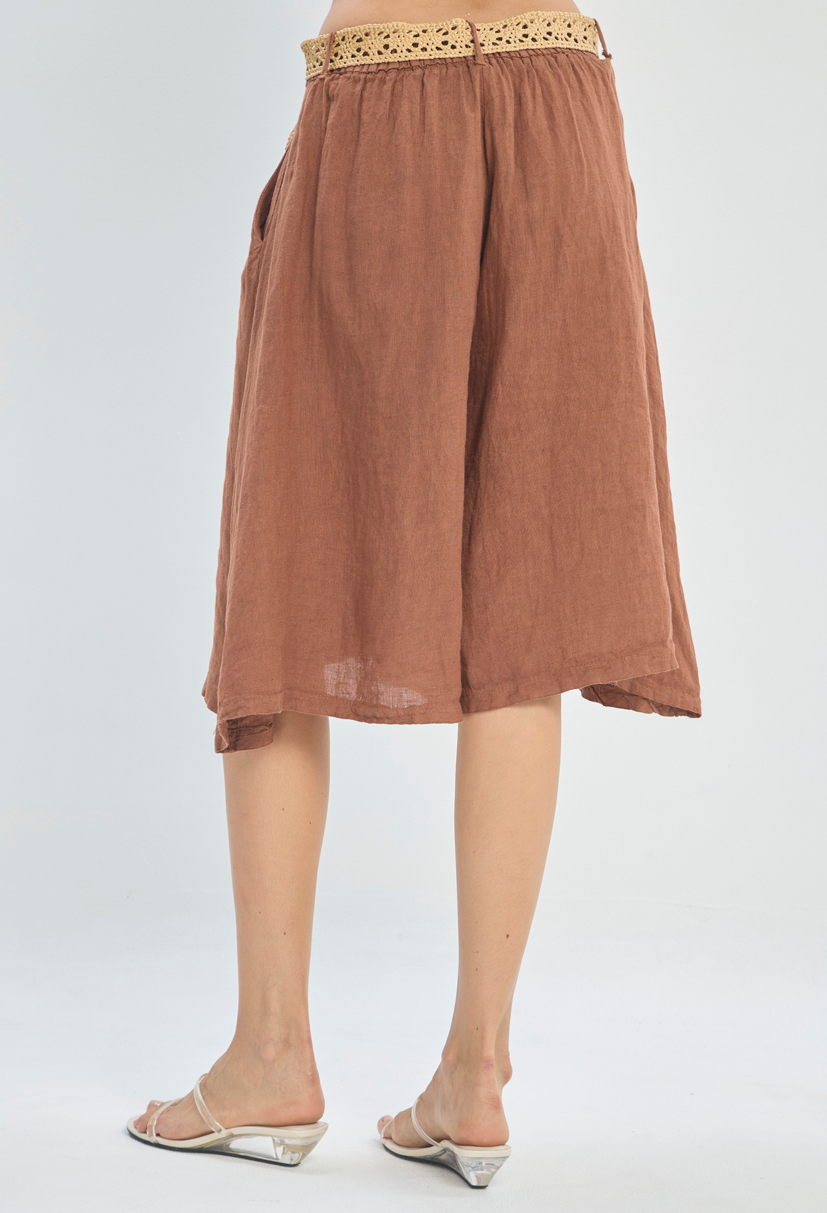 Pantalón Corto en Lino Canela BYBLA - vista 5