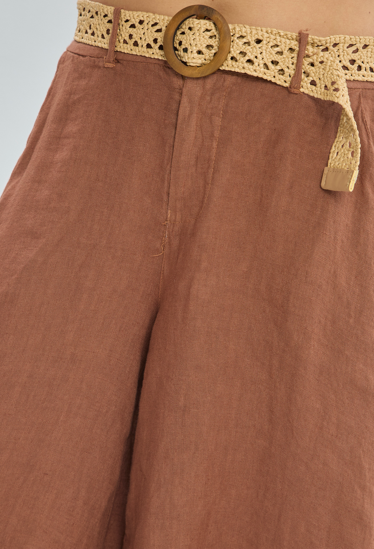 Pantalón Corto en Lino Canela BYBLA - vista 6