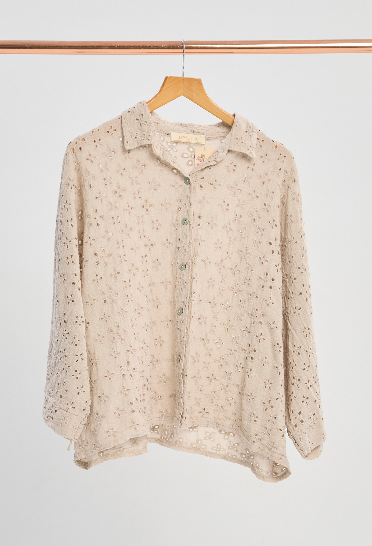 Blusa Calada Manga 3/4 Beige BYBLA