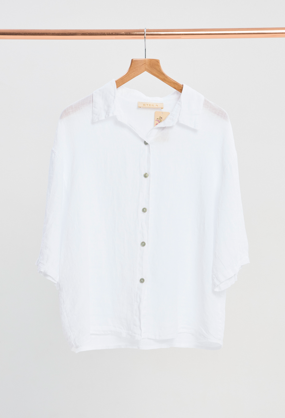 Blusa Algodón Manga 3/4 Blanca BYBLA
