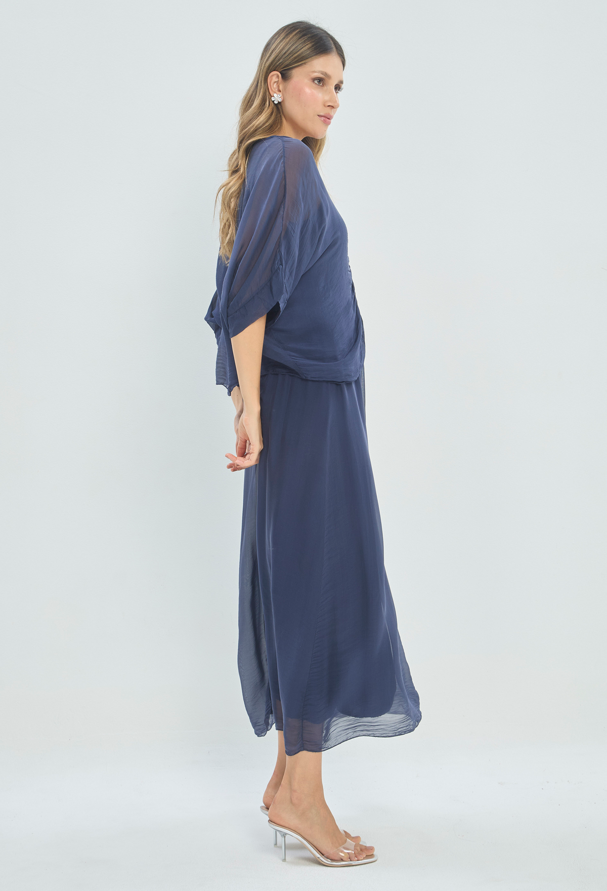 Vestido Largo con Blusa Azul Índigo BYBLA - vista 3