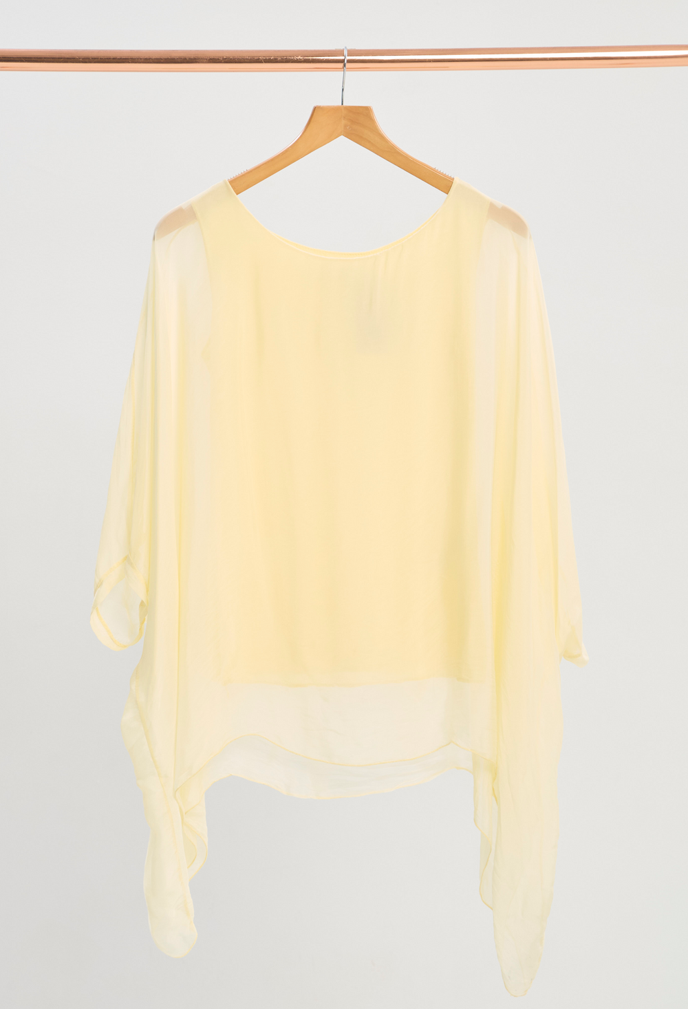 Blusa Seda Manga Amplia Amarilla BYBLA