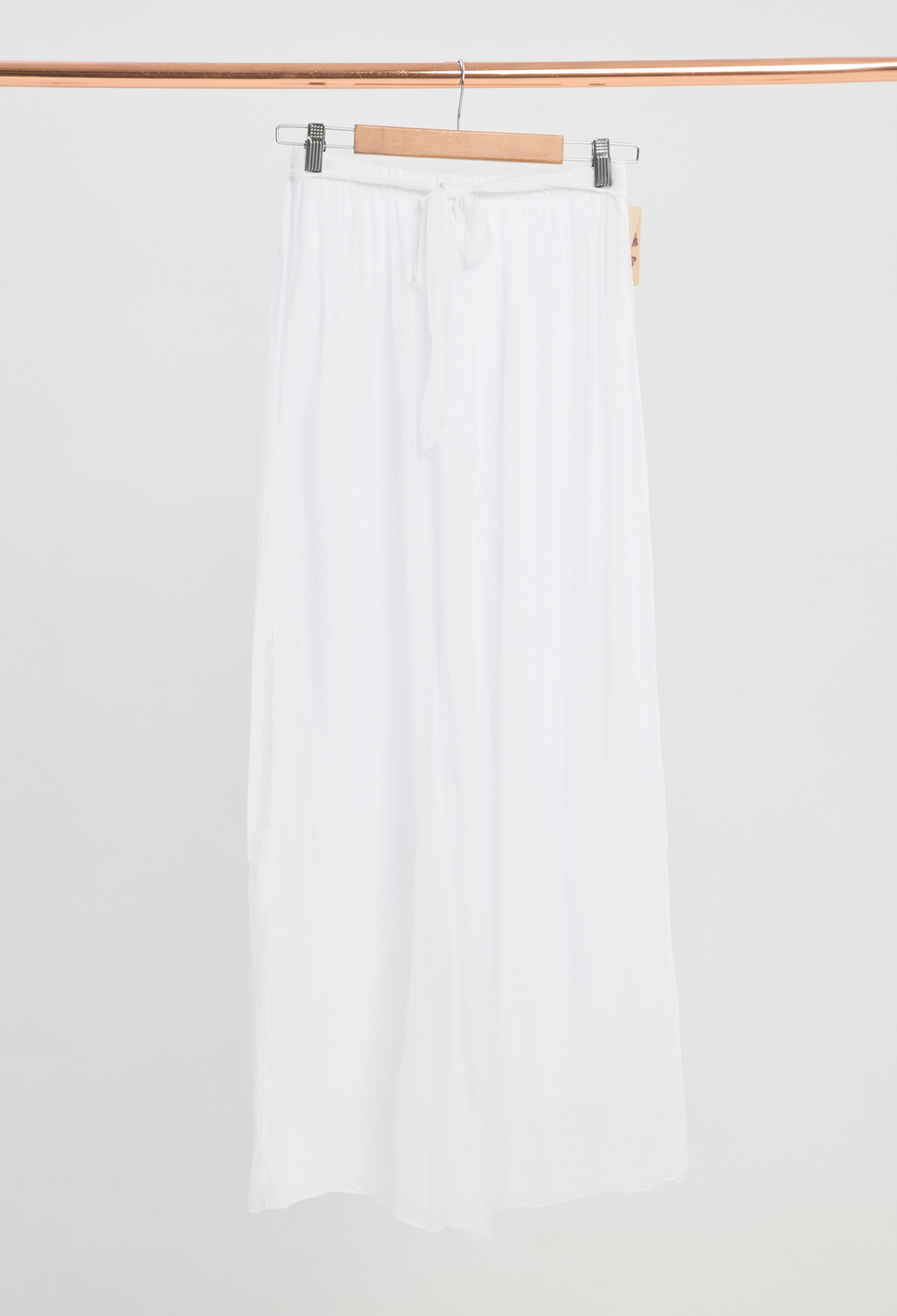 Pantalón en Seda Blanco BYBLA