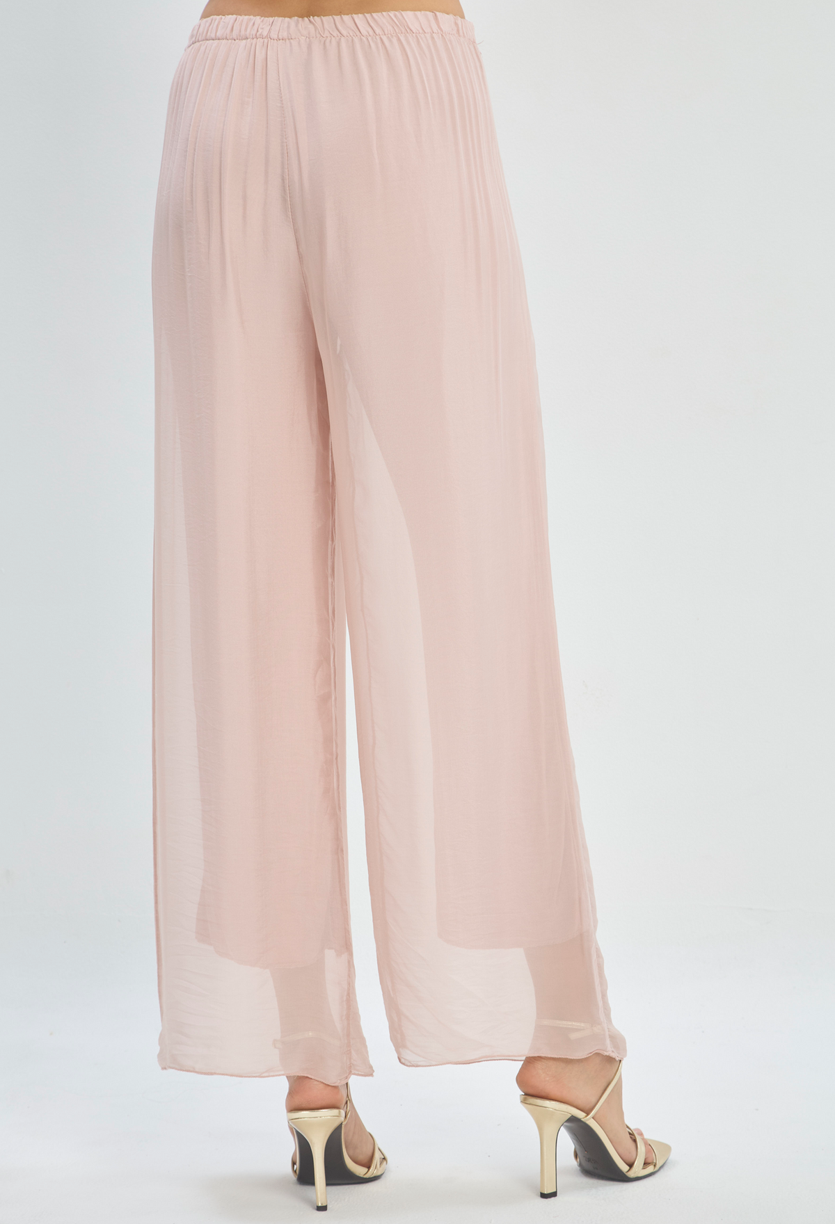 Pantalón en Seda Rosa Empolvado BYBLA - vista 3