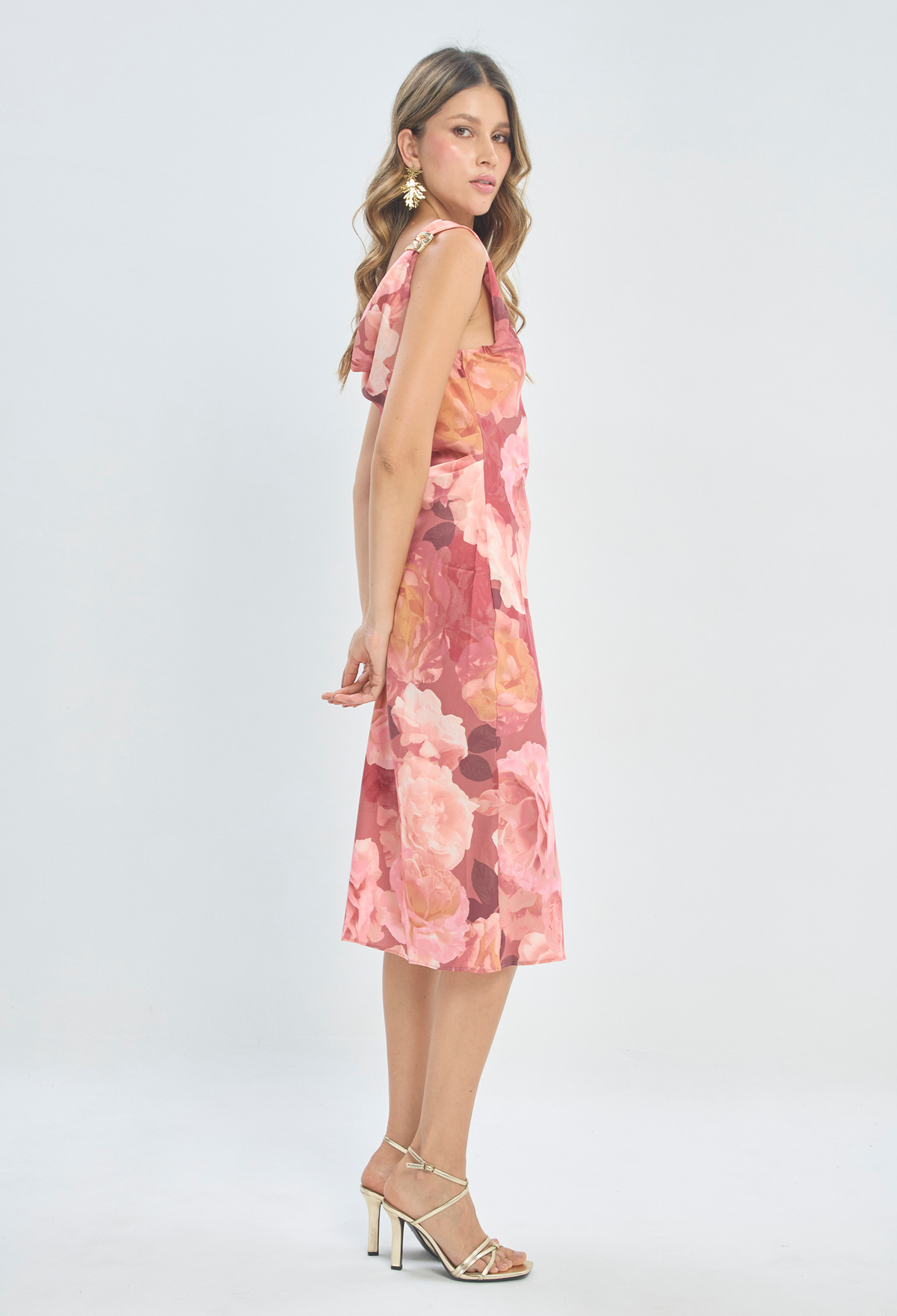 Vestido Largo Estampado Rosas BYBLA - vista 2
